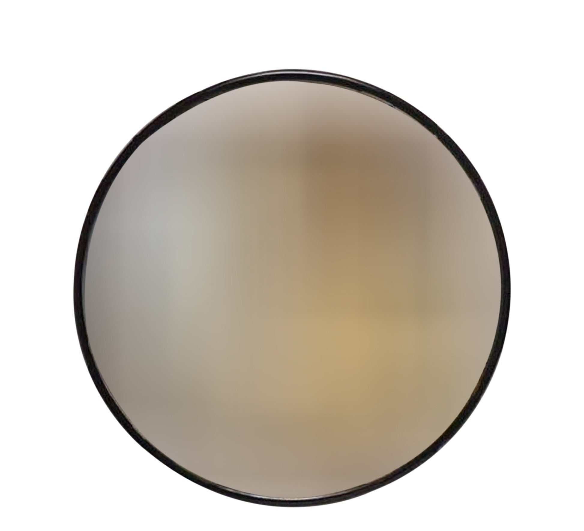 Circular Mirror: 70cm Black Wooden Elegance - Vitrine Furniture - Mirrors