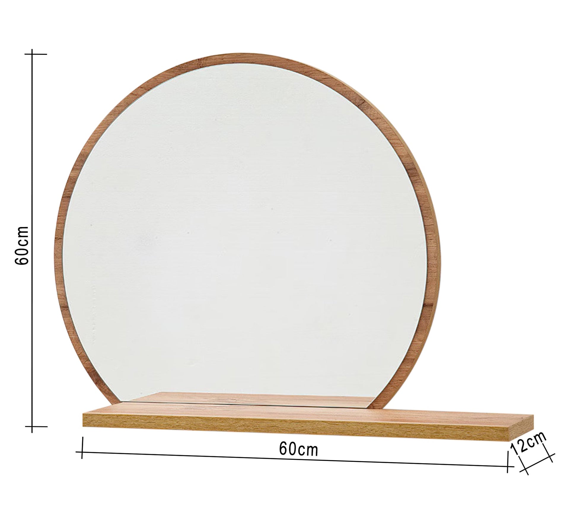 Circular mirror for the home entrance with a distinctive shelf - Vitrine Furniture - Décor