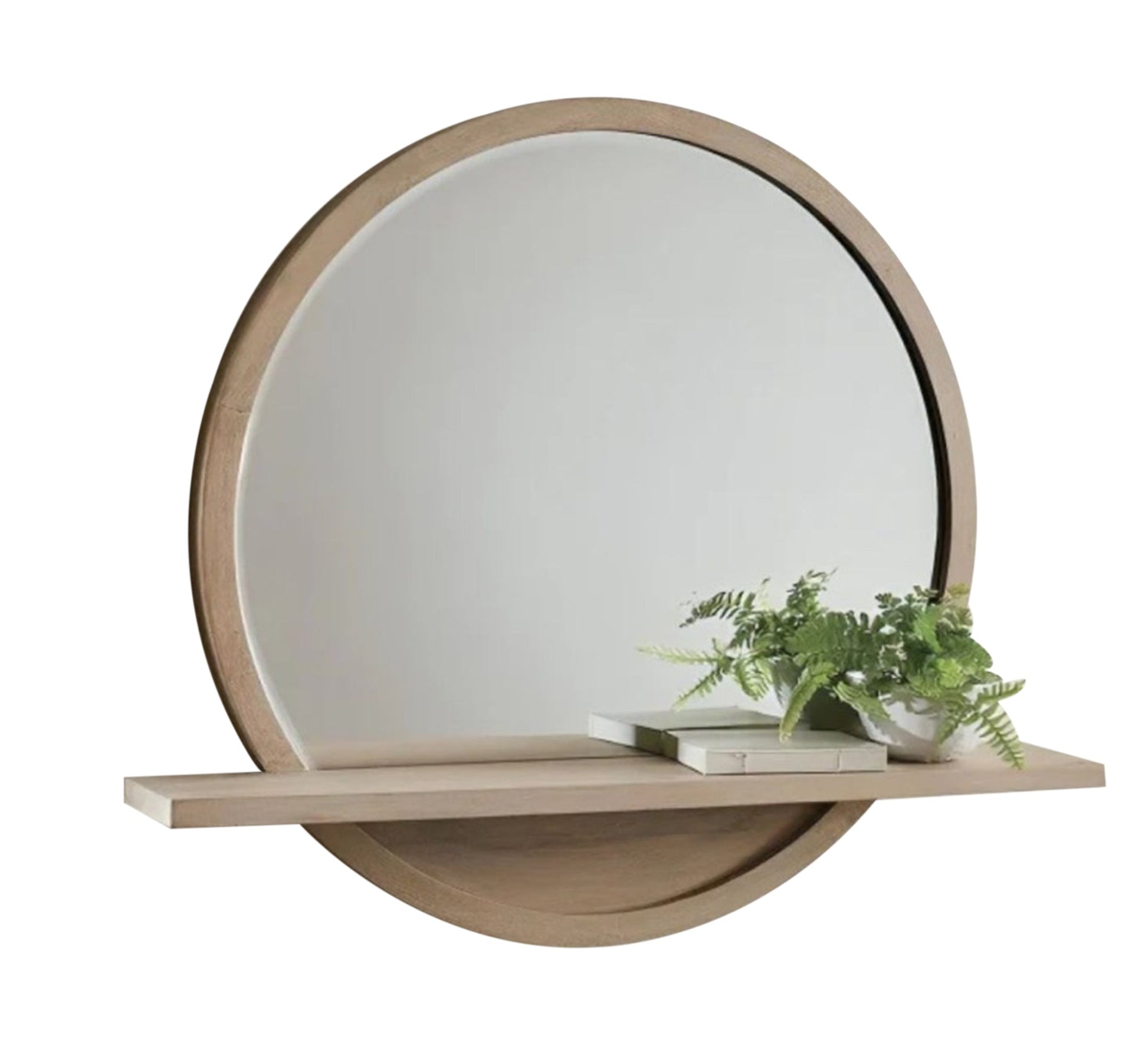 Circular mirror with a decorative shelf for the home entrance - Vitrine Furniture - Décor
