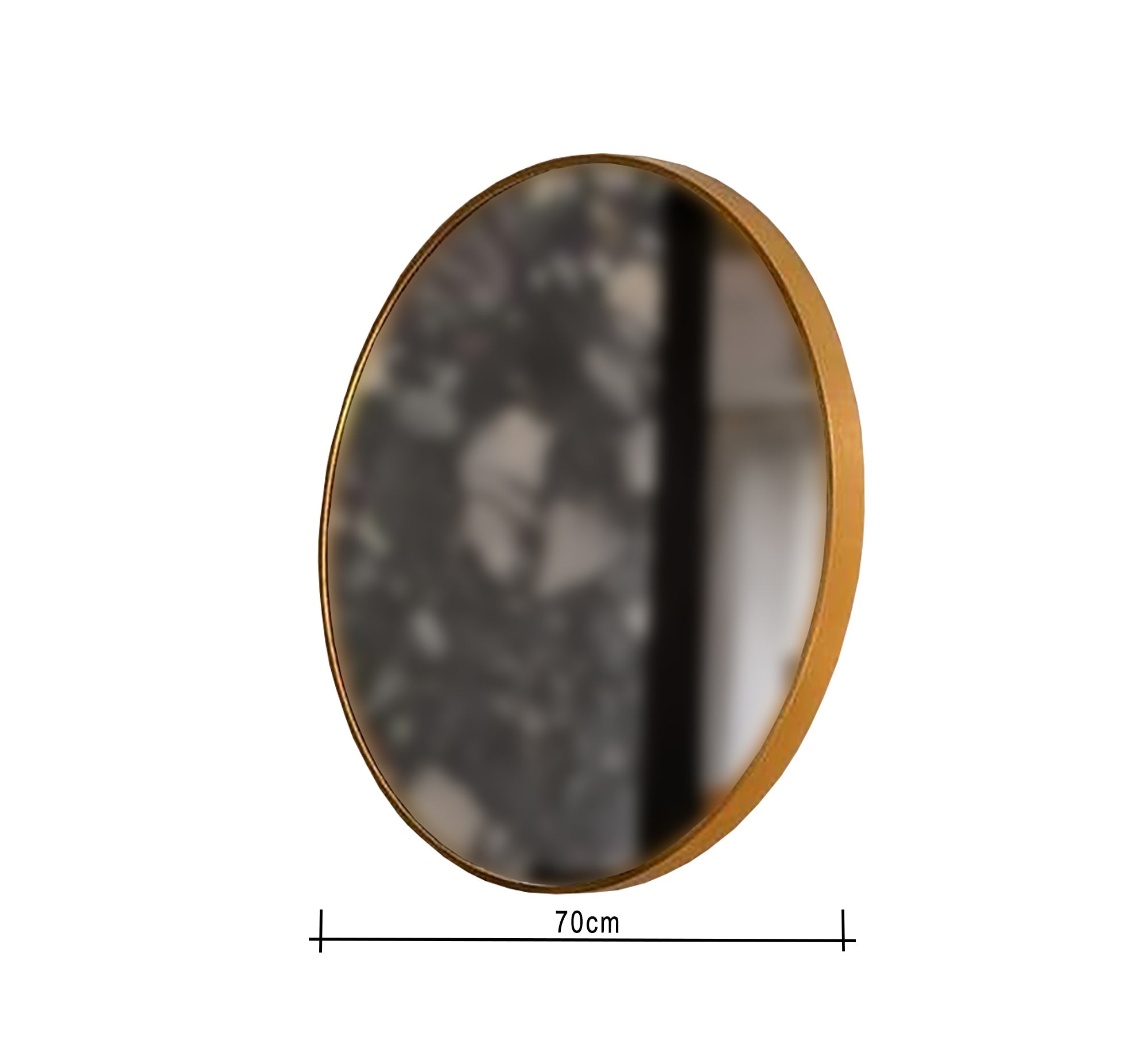 Circular mirror with a gold circular frame - Vitrine Furniture - Décor