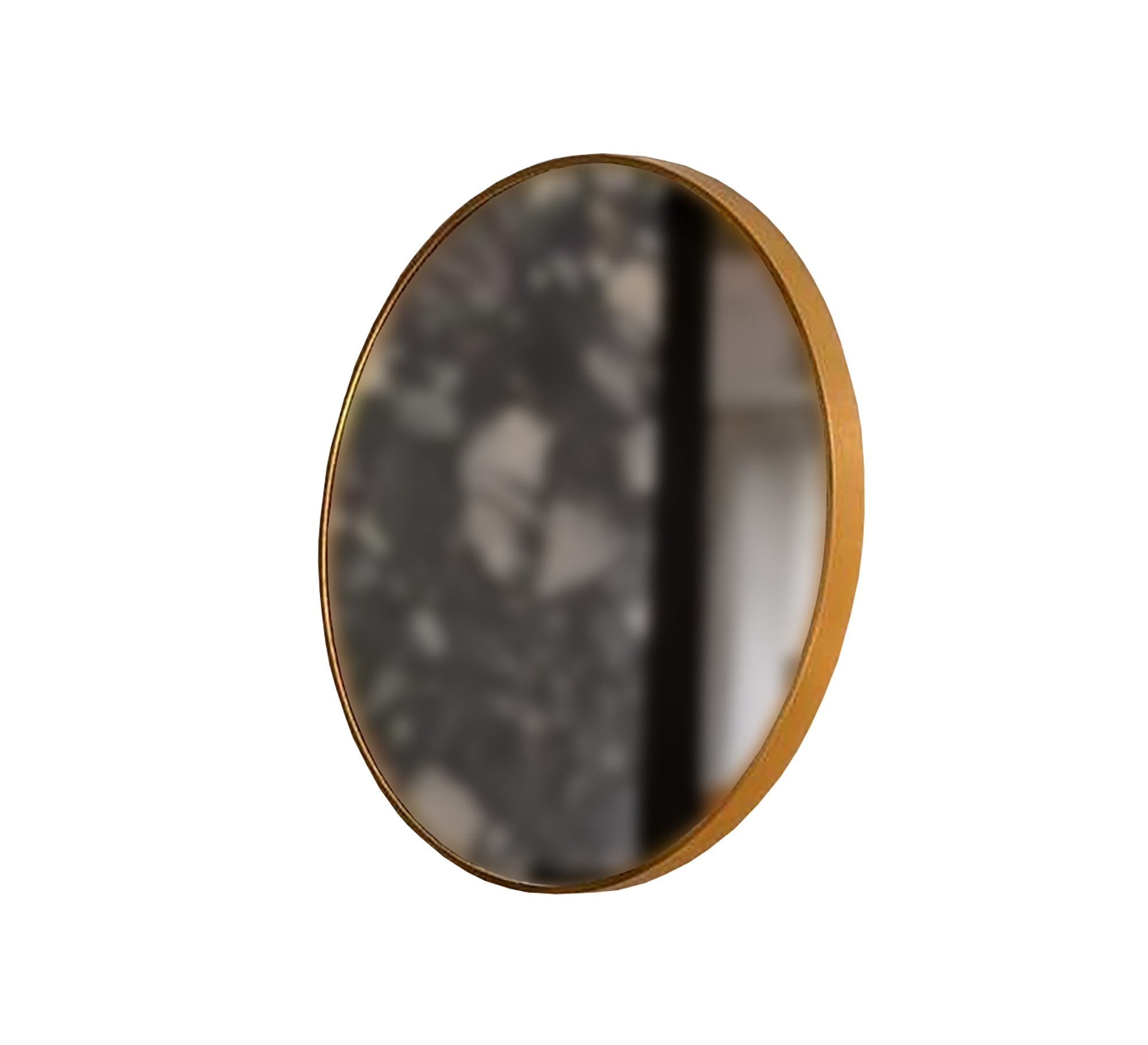 Circular mirror with a gold circular frame - Vitrine Furniture - Décor