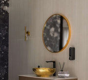 Circular mirror with a gold circular frame - Vitrine Furniture - Décor