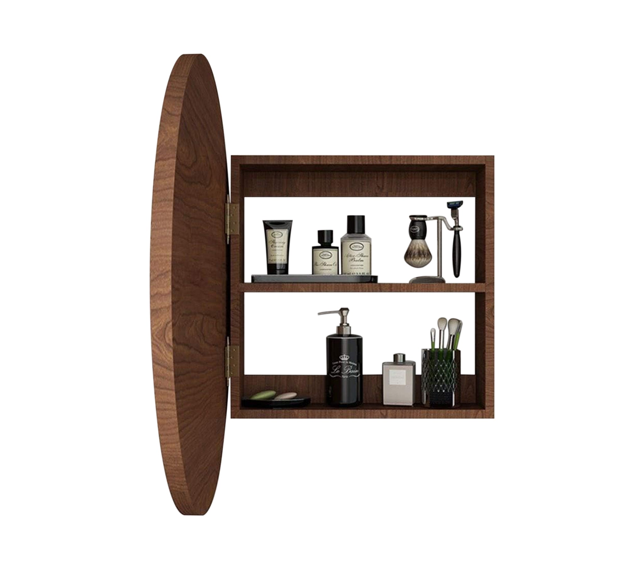 Circular mirror with rear storage - Vitrine Furniture - Furniture