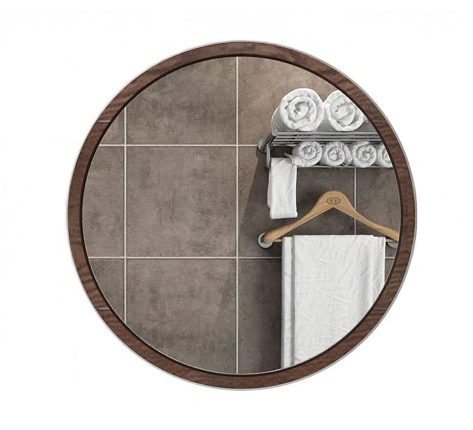 Circular mirror with rear storage - Vitrine Furniture - Furniture