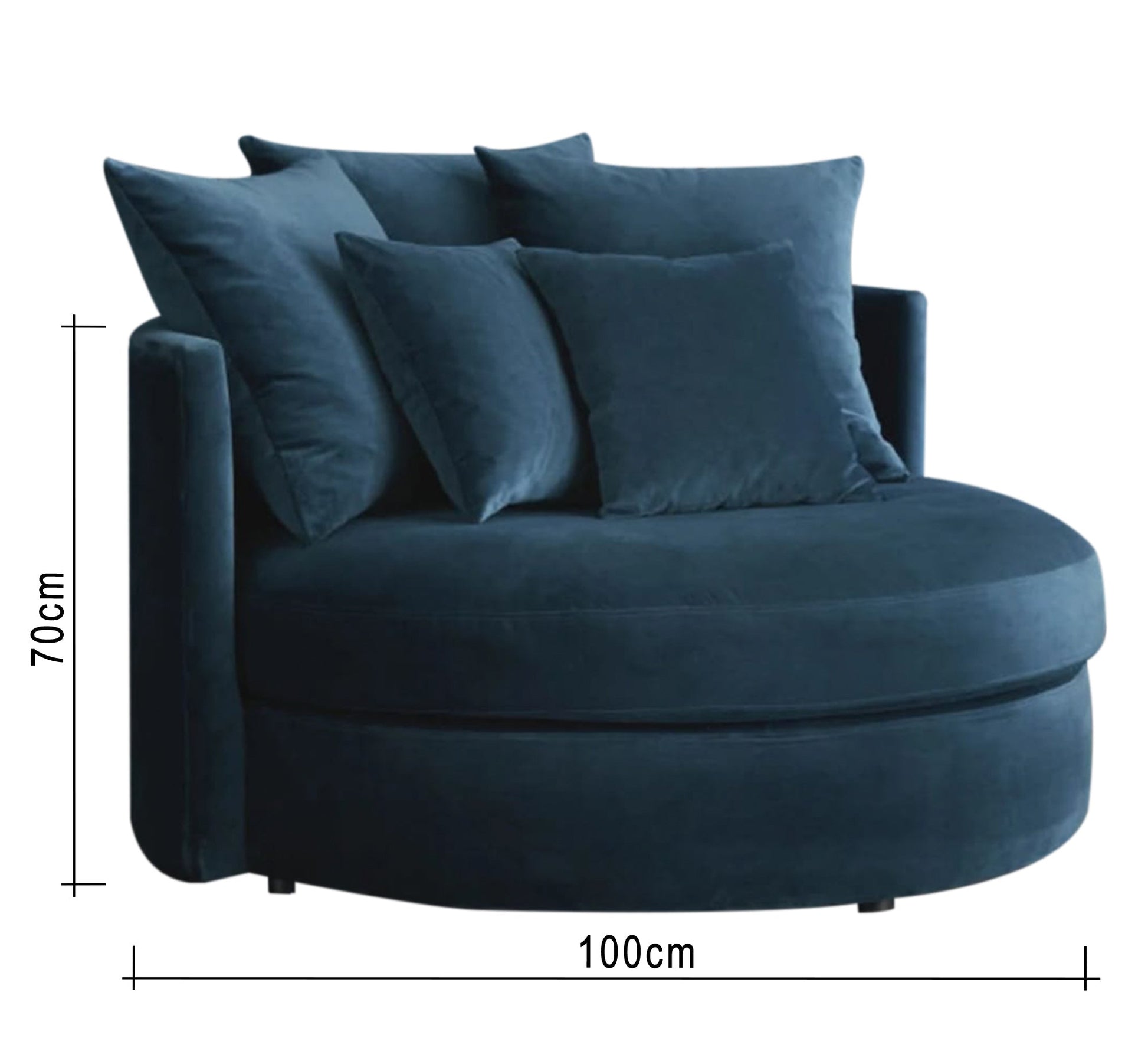Circular petrol footrest chair - Vitrine Furniture - Furniture