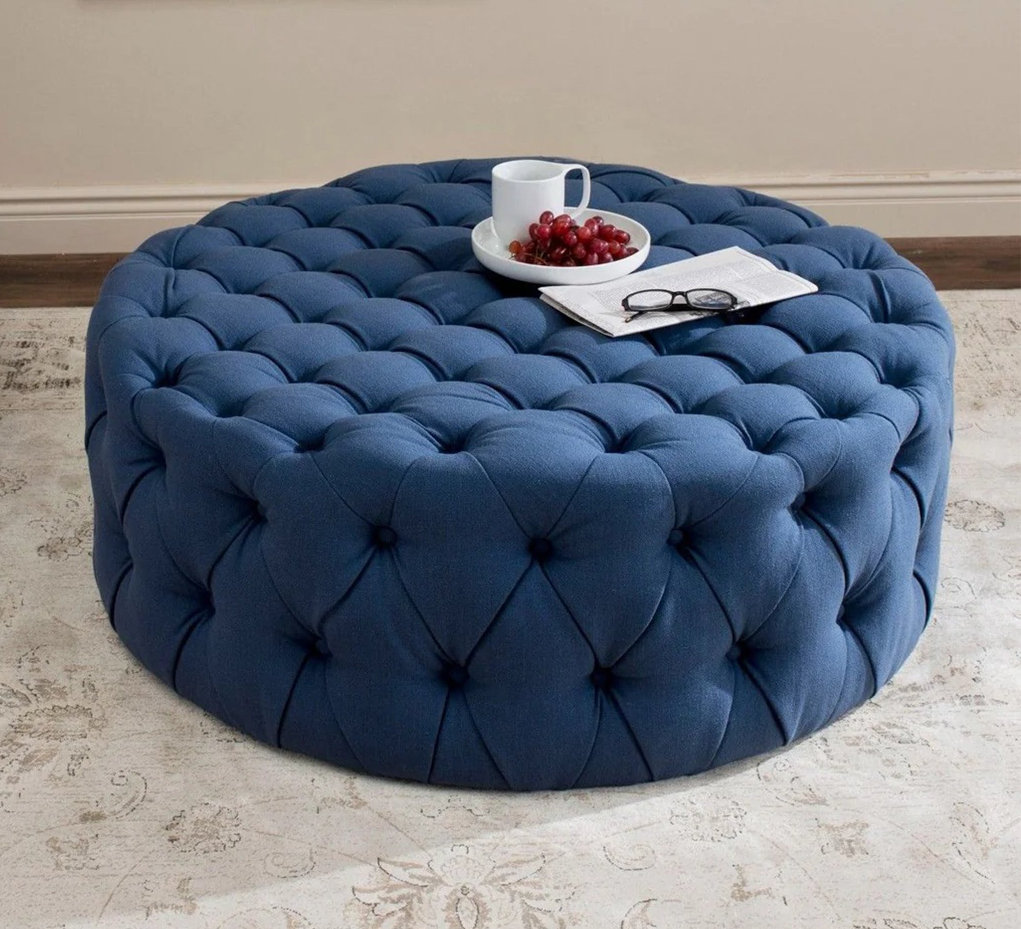 Circular pouffe and coffee table with diameter 70 cm - Vitrine Furniture - Furniture