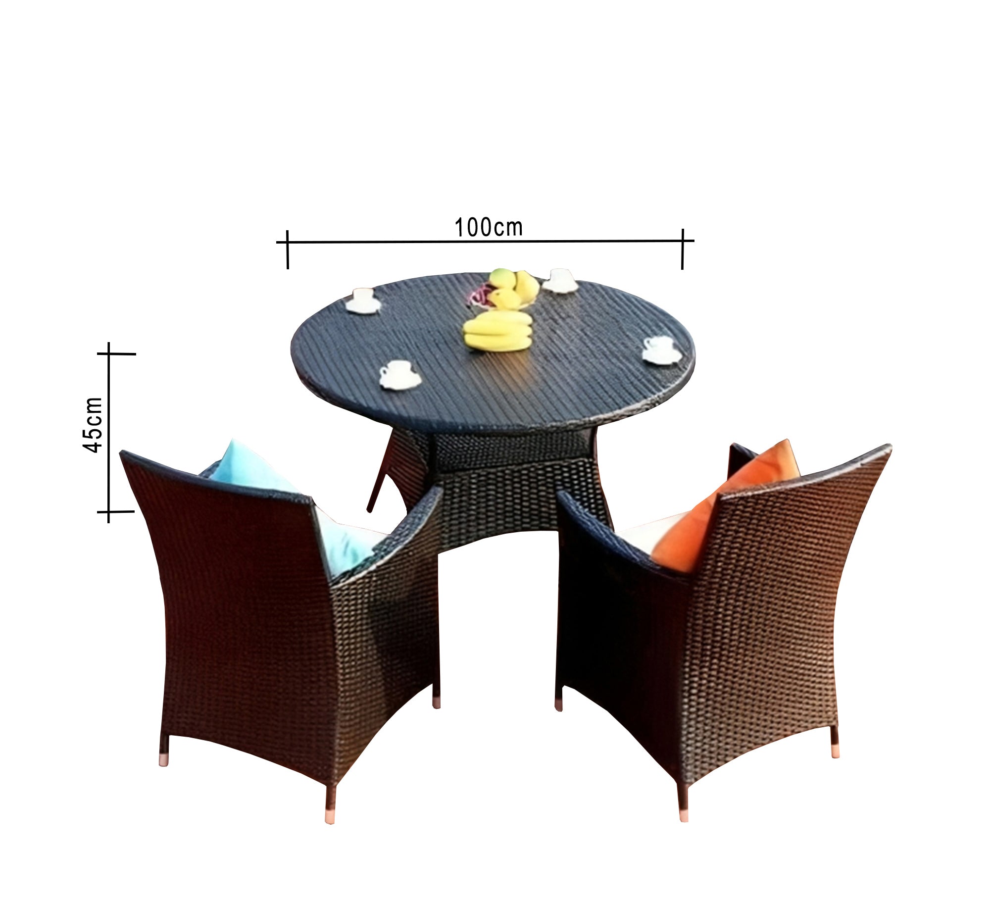 Circular rattan table with eight chairs - Vitrine Furniture - Outdoor Products
