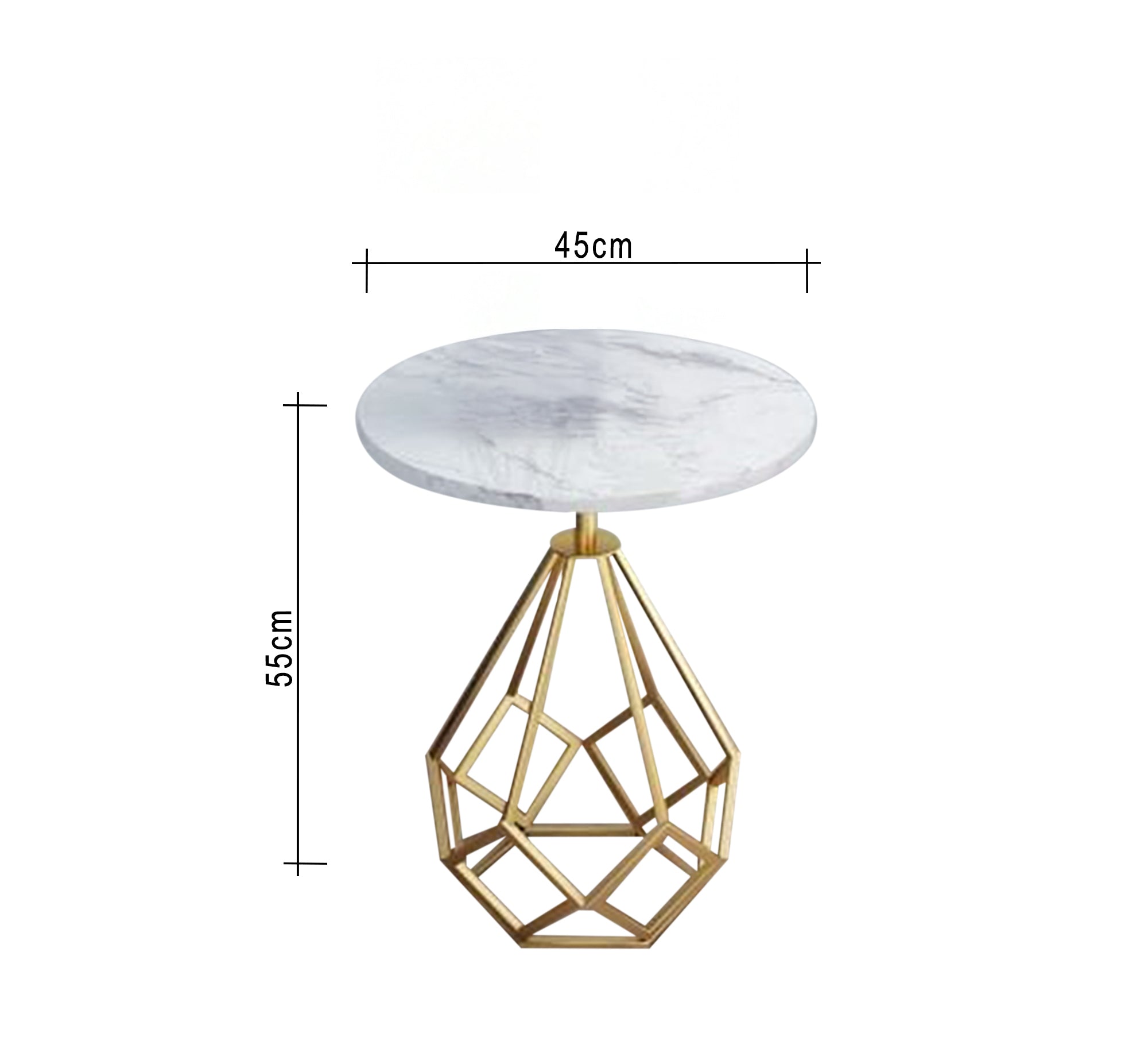 Circular side table with a gold base - Vitrine Furniture - Furniture