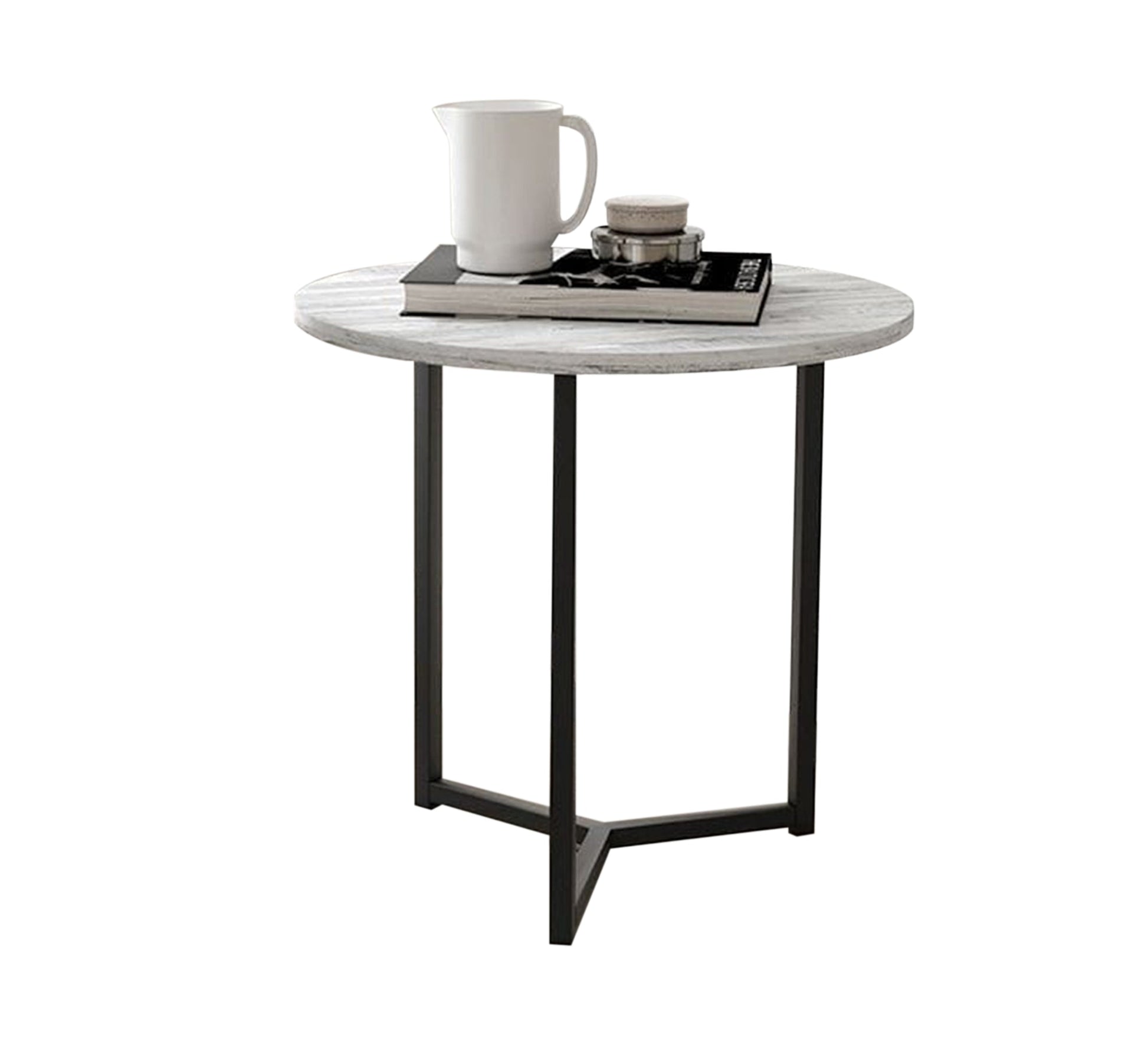 Circular side table with black metal frame - Vitrine Furniture - Furniture