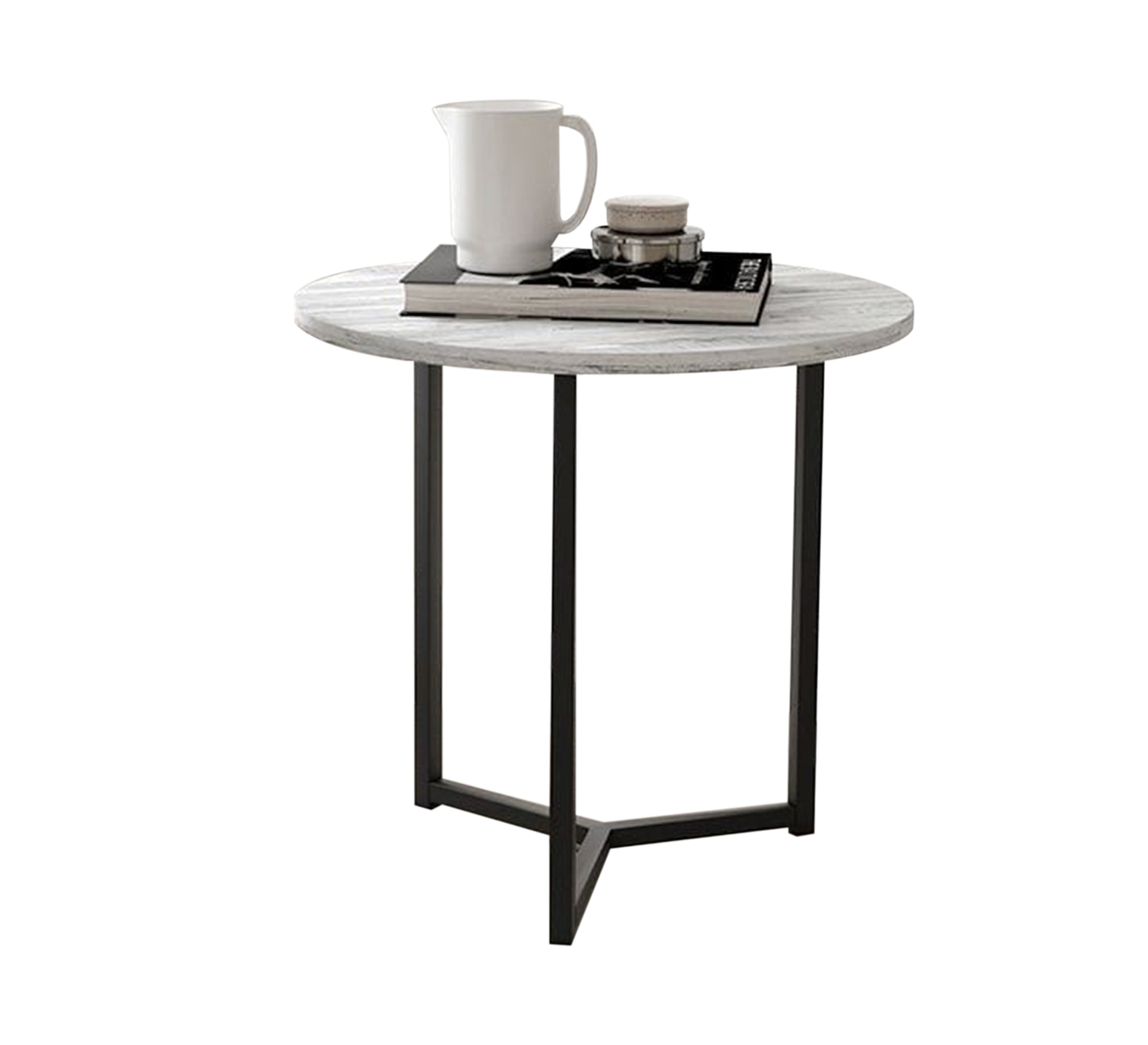Circular side table with black metal frame - Vitrine Furniture - Furniture