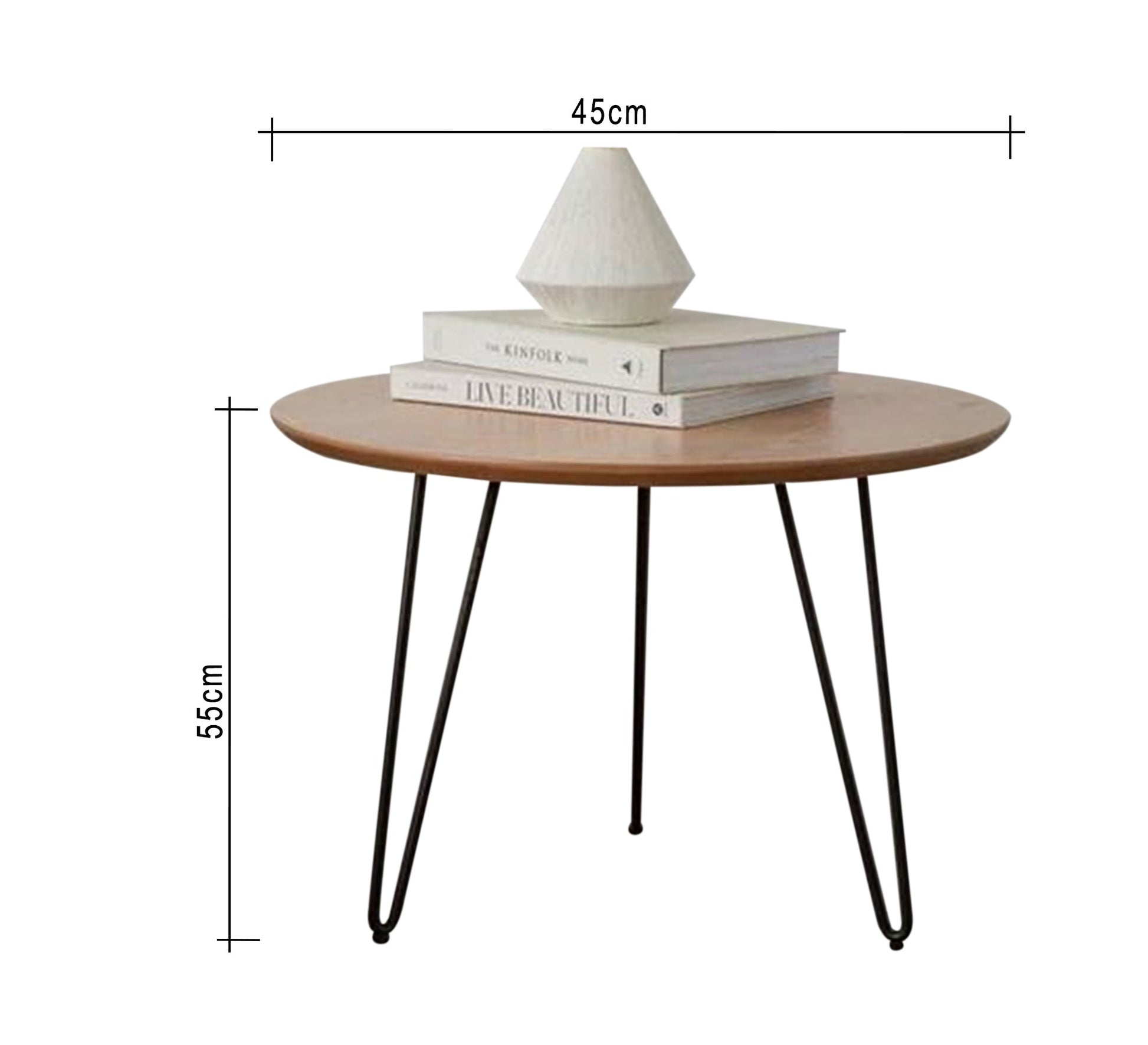 Circular side table with metal legs - Vitrine Furniture - Furniture