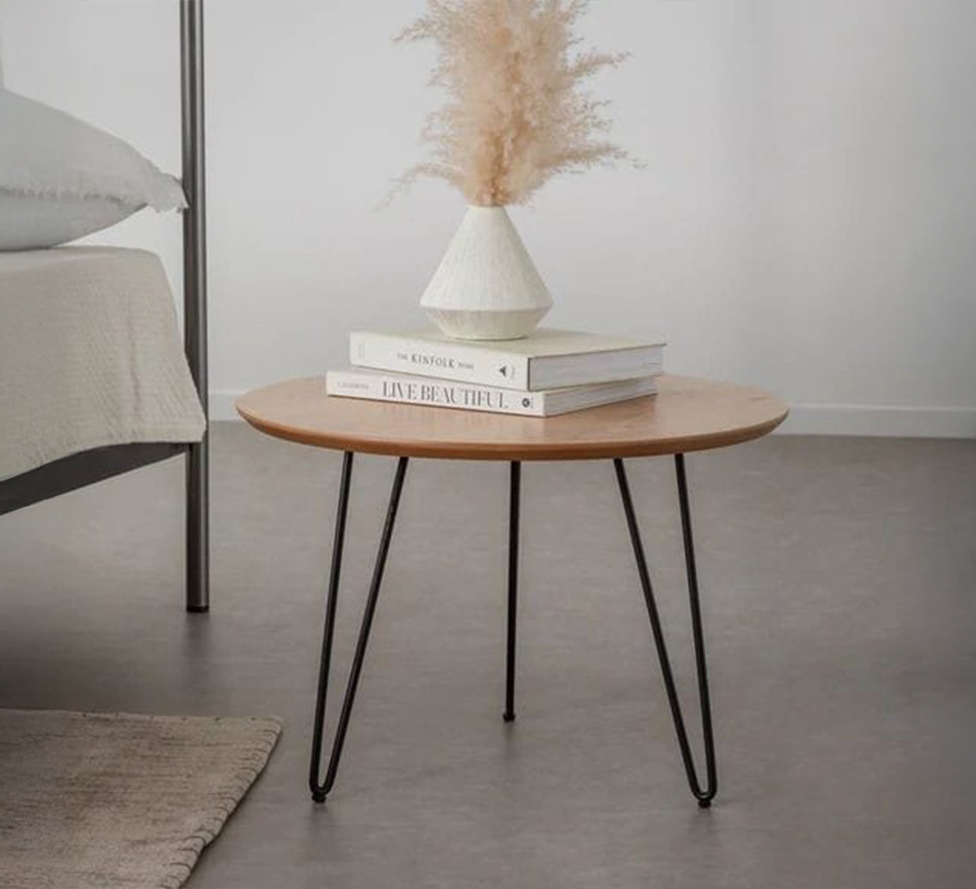 Circular side table with metal legs - Vitrine Furniture - Furniture