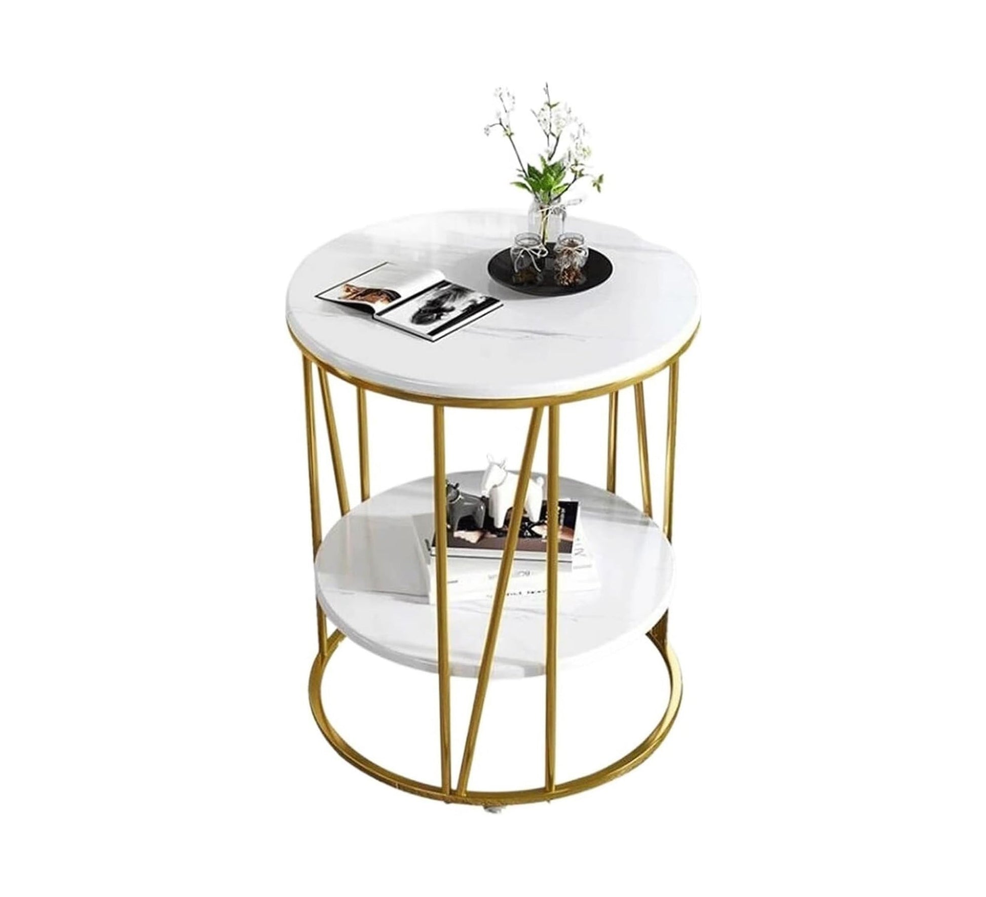 Circular side table with two shelves - Vitrine Furniture - Furniture