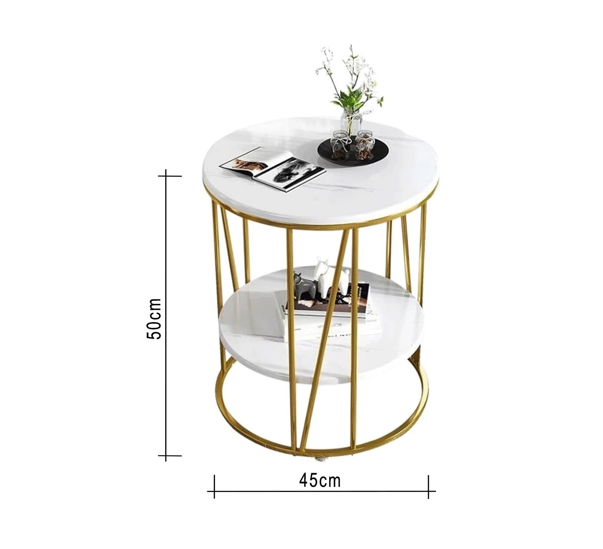 Circular side table with two shelves - Vitrine Furniture - Furniture