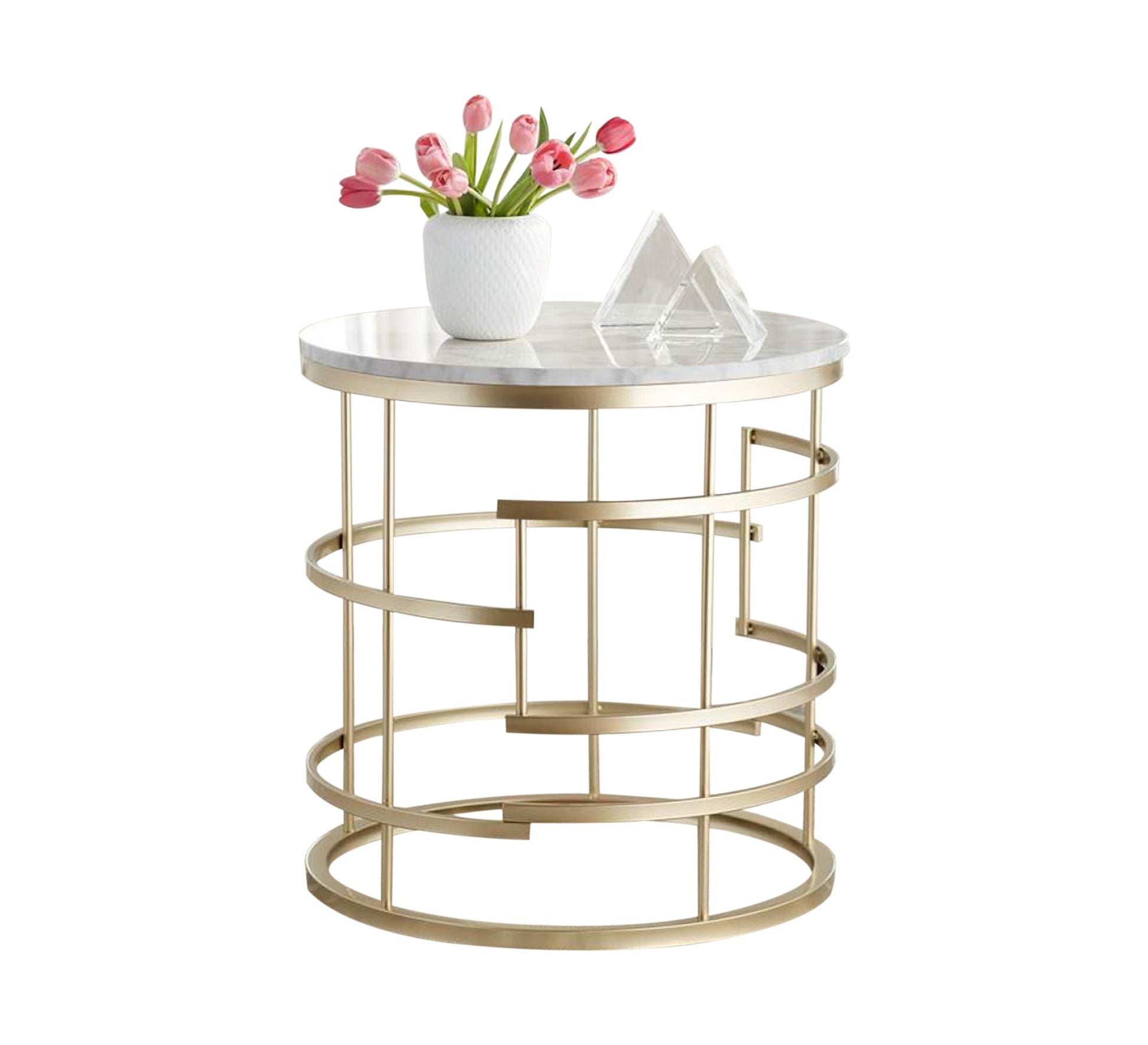 Circular table with a decorative frame - Vitrine Furniture - Furniture