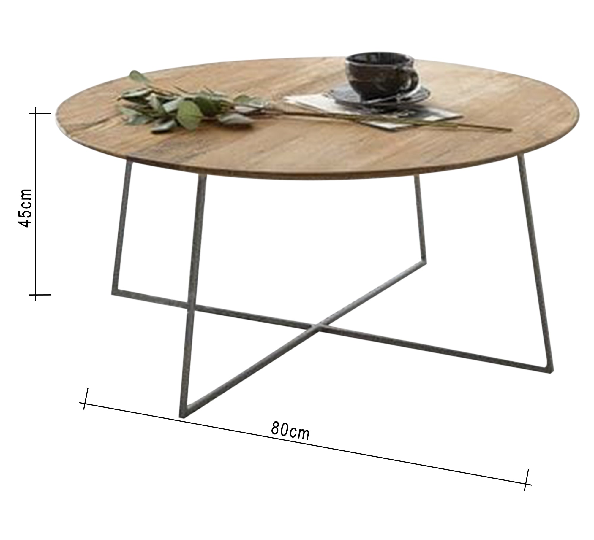 Circular table with an X - shaped base - Vitrine Furniture - Furniture