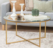 Circular table with an X - shaped frame - Vitrine Furniture - Furniture