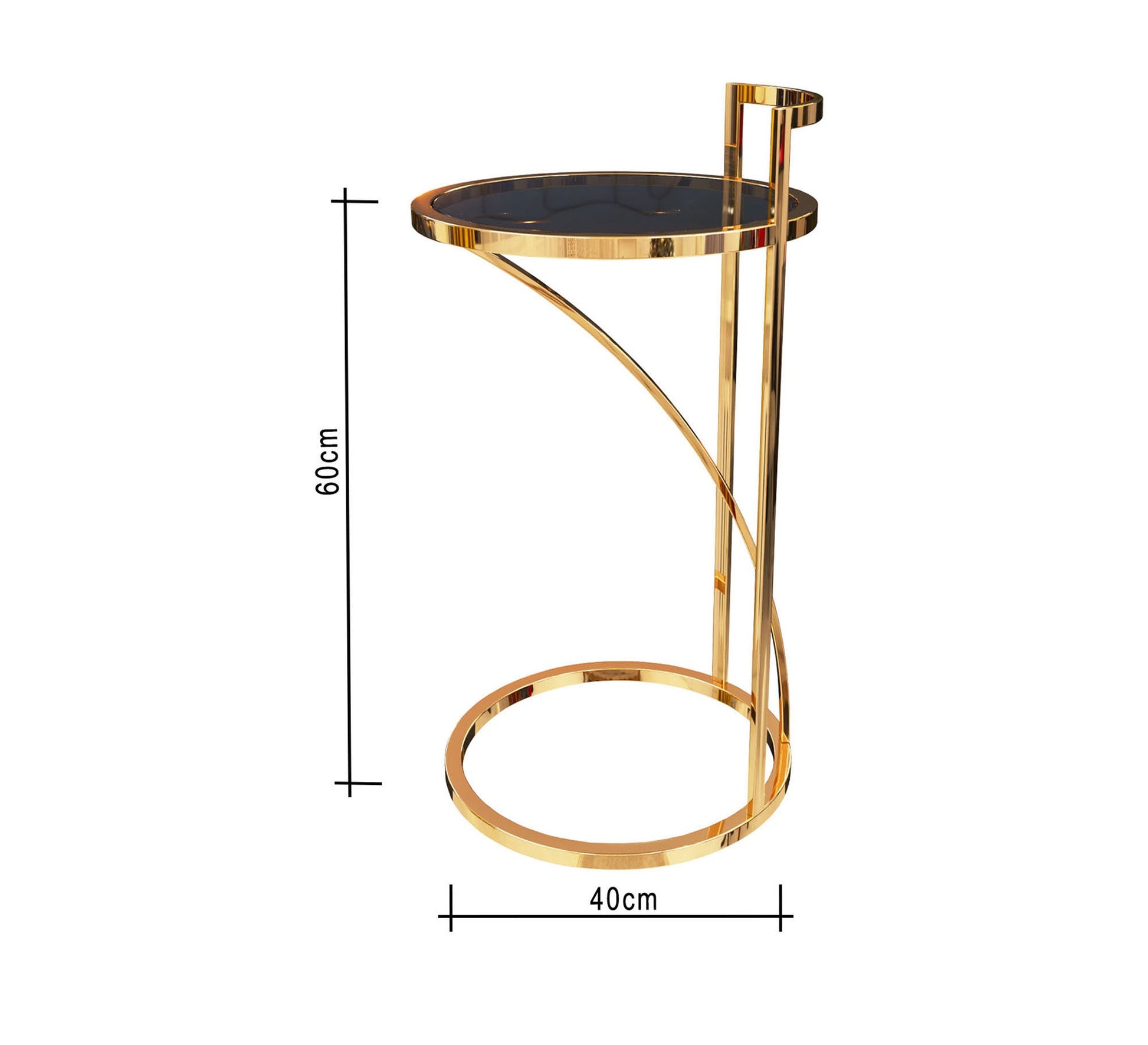 Circular table with black glass top - Vitrine Furniture - Furniture