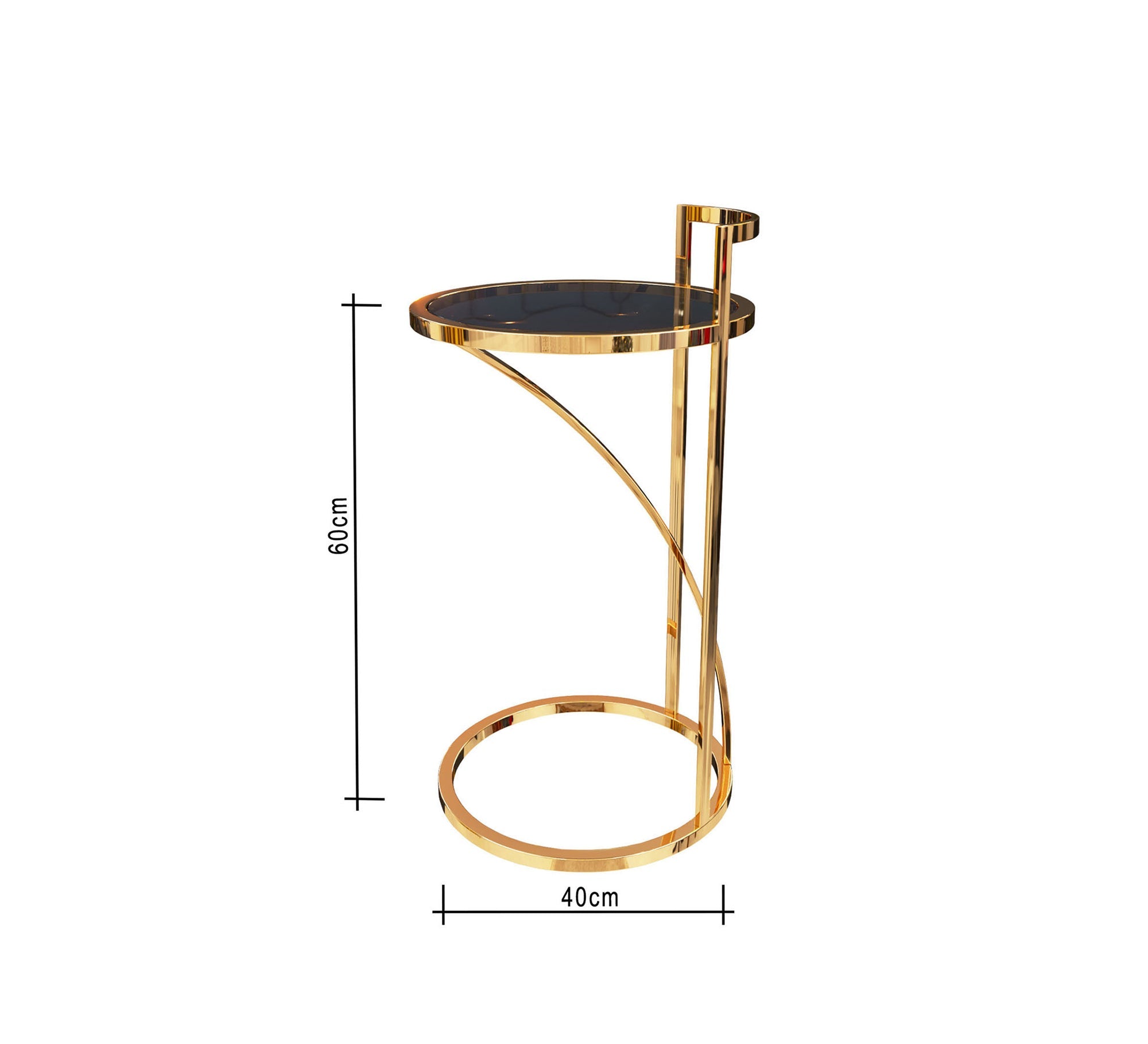 Circular table with black glass top - Vitrine Furniture - Side Tables