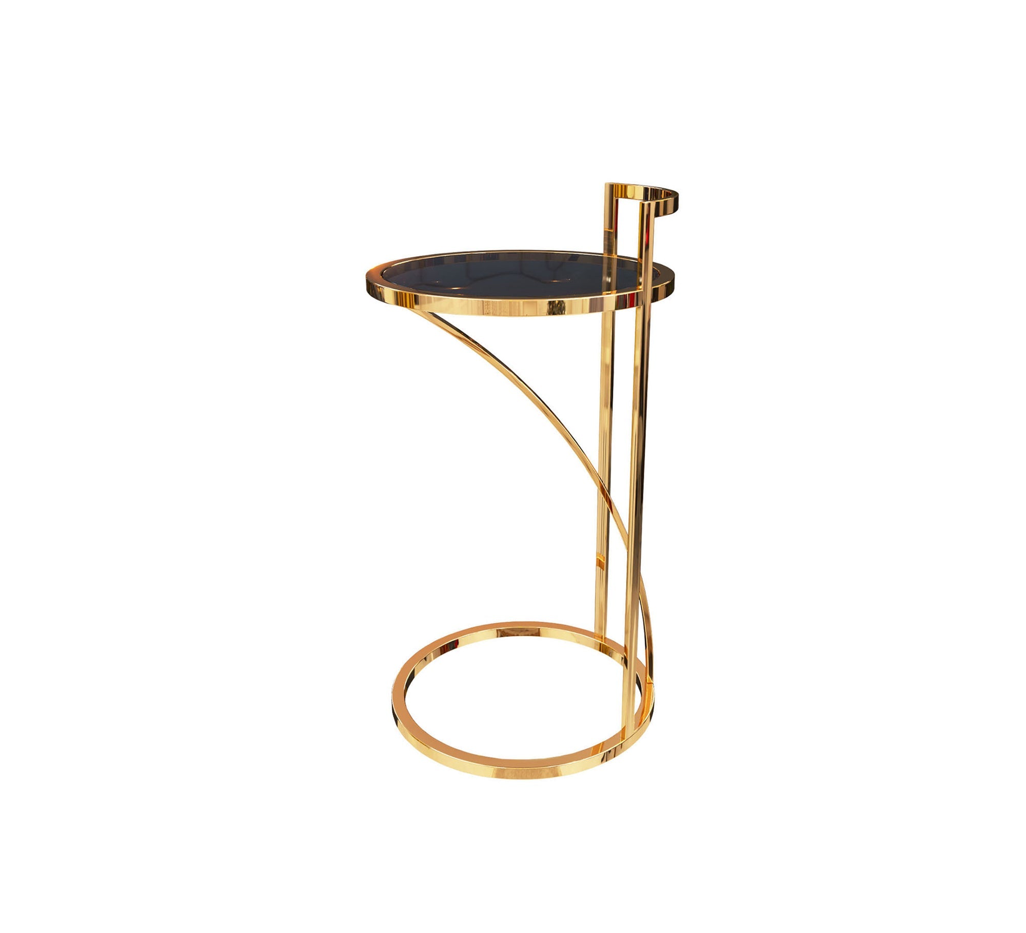Circular table with black glass top - Vitrine Furniture - Side Tables