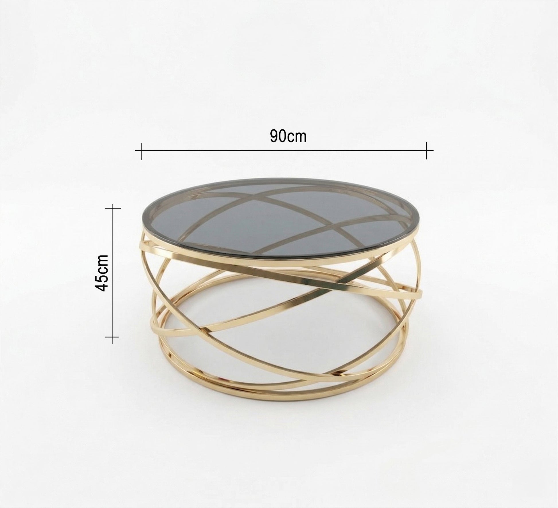 Circular table with golden blown chassis - Vitrine Furniture - Coffee Tables