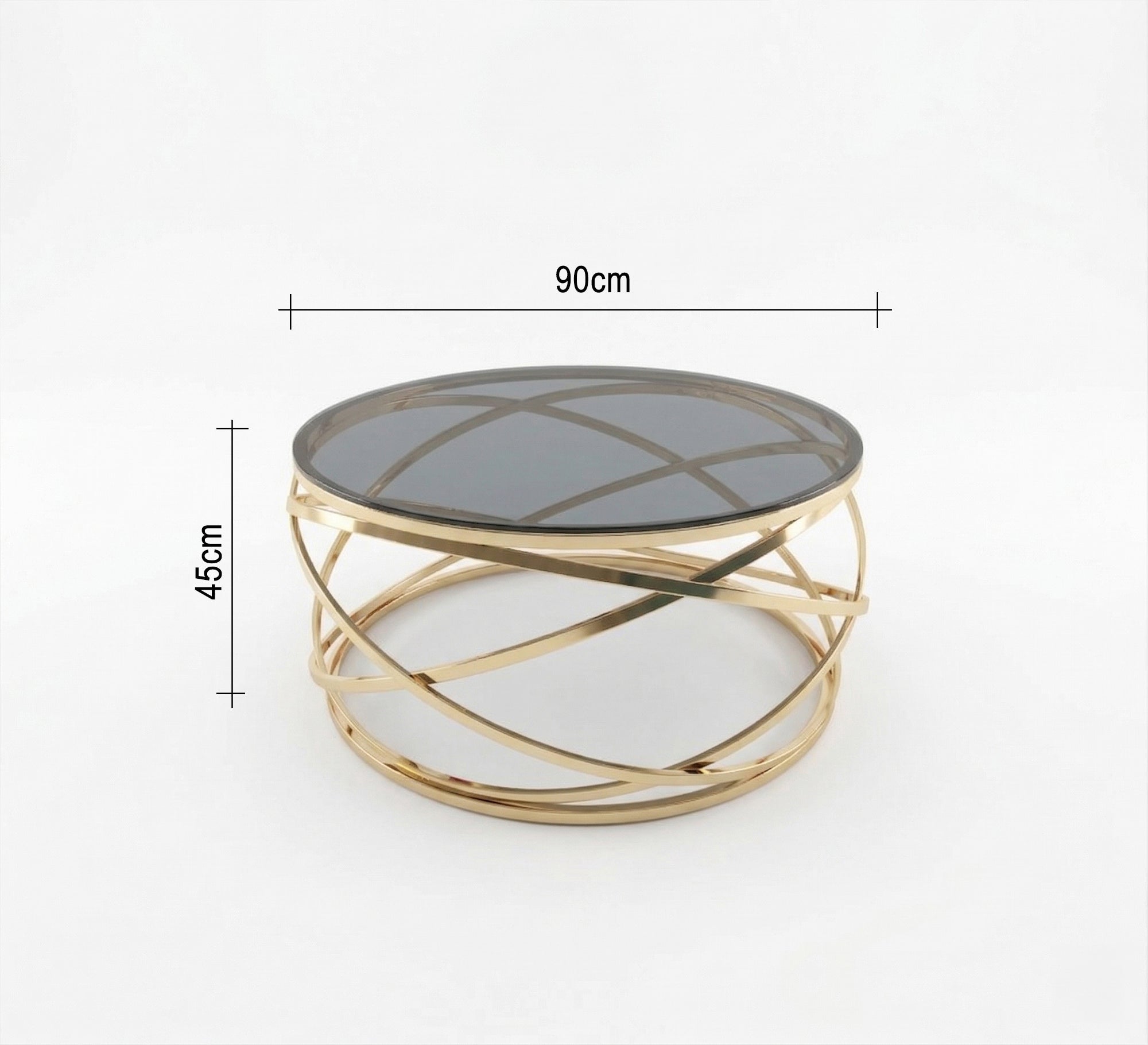 Circular table with golden blown chassis - Vitrine Furniture - Coffee Tables