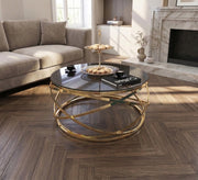 Circular table with golden blown chassis - Vitrine Furniture - Coffee Tables