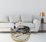 Circular table with golden blown chassis - Vitrine Furniture - Furniture
