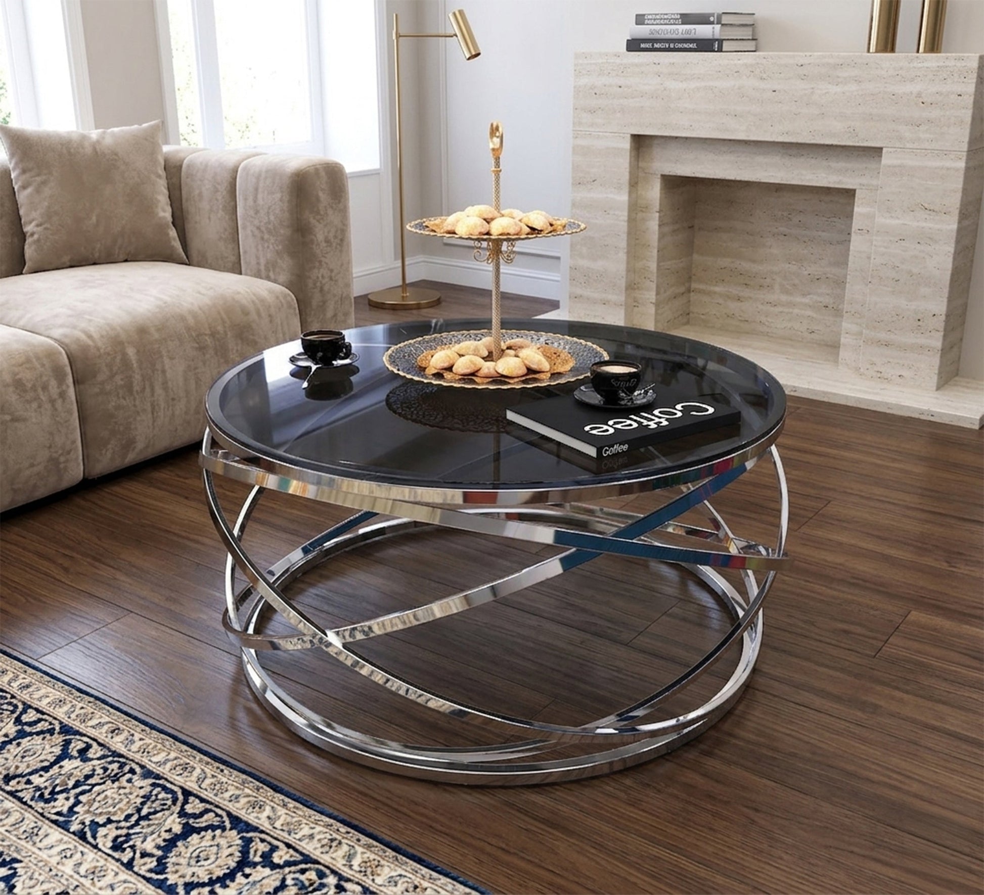 Circular table with silver blown chassis - Vitrine Furniture - Coffee Tables