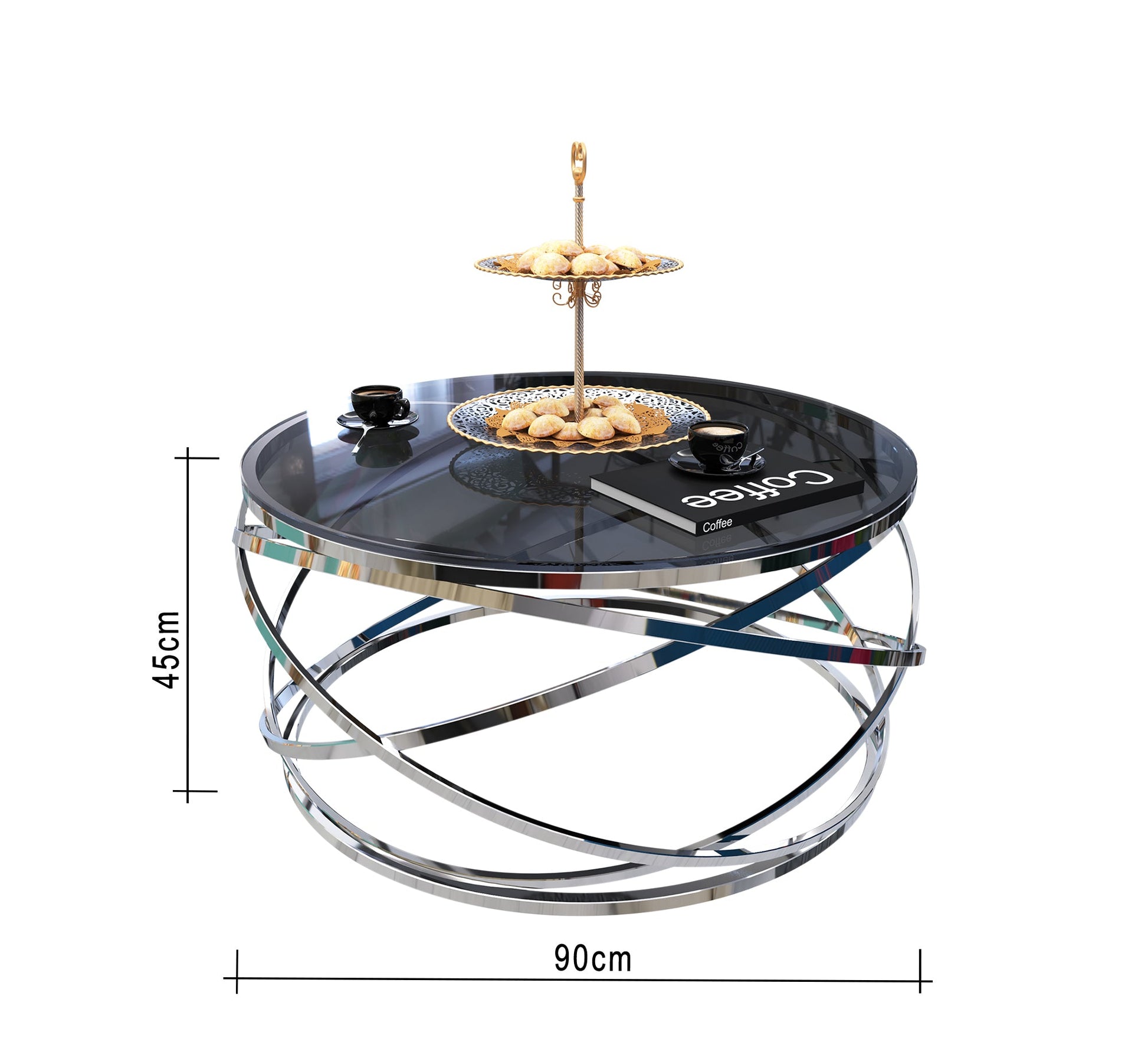 Circular table with silver blown chassis - Vitrine Furniture - Furniture