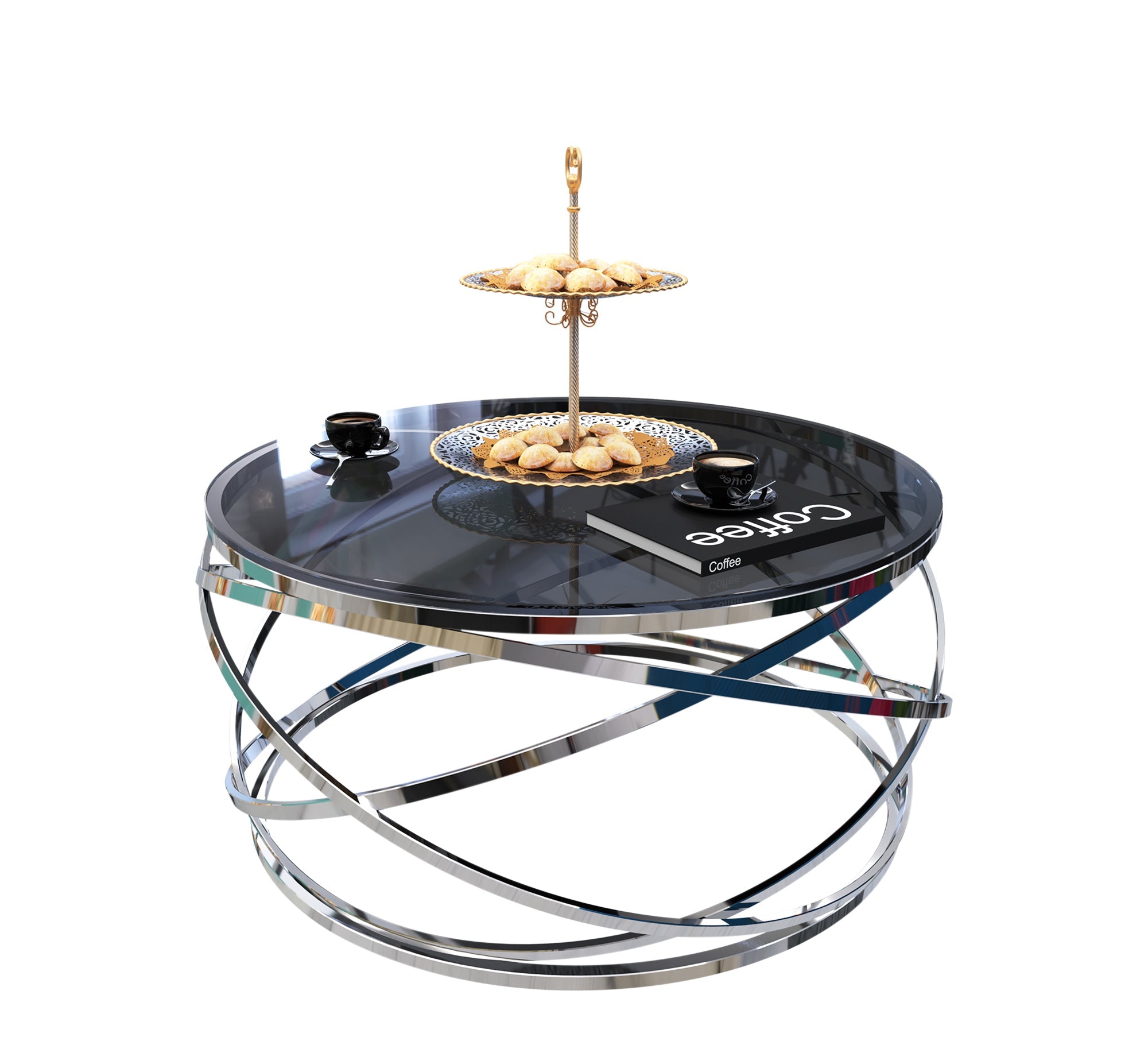 Circular table with silver blown chassis - Vitrine Furniture - Furniture