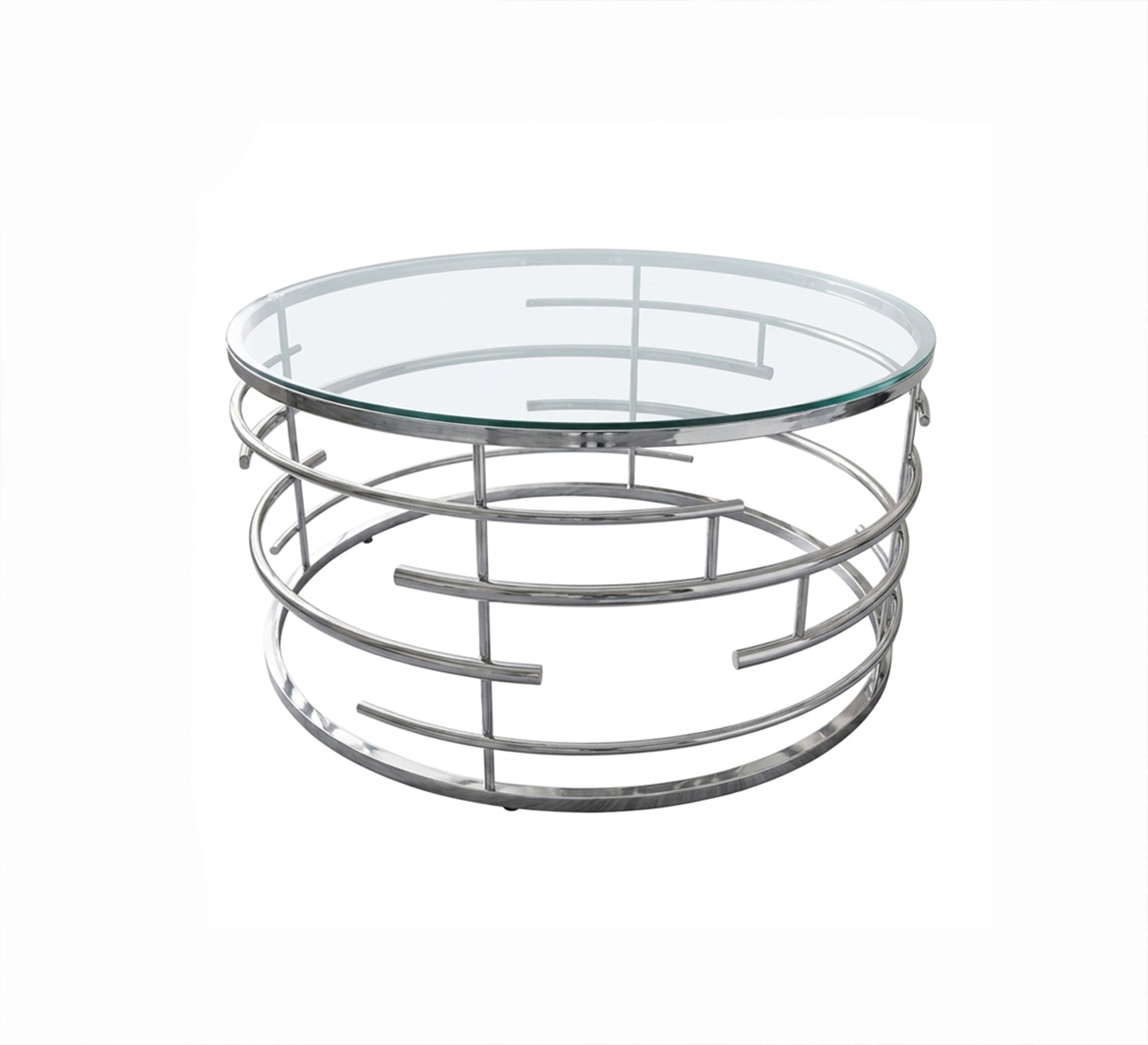 Circular table with transparent glass - Vitrine Furniture - Coffee Tables