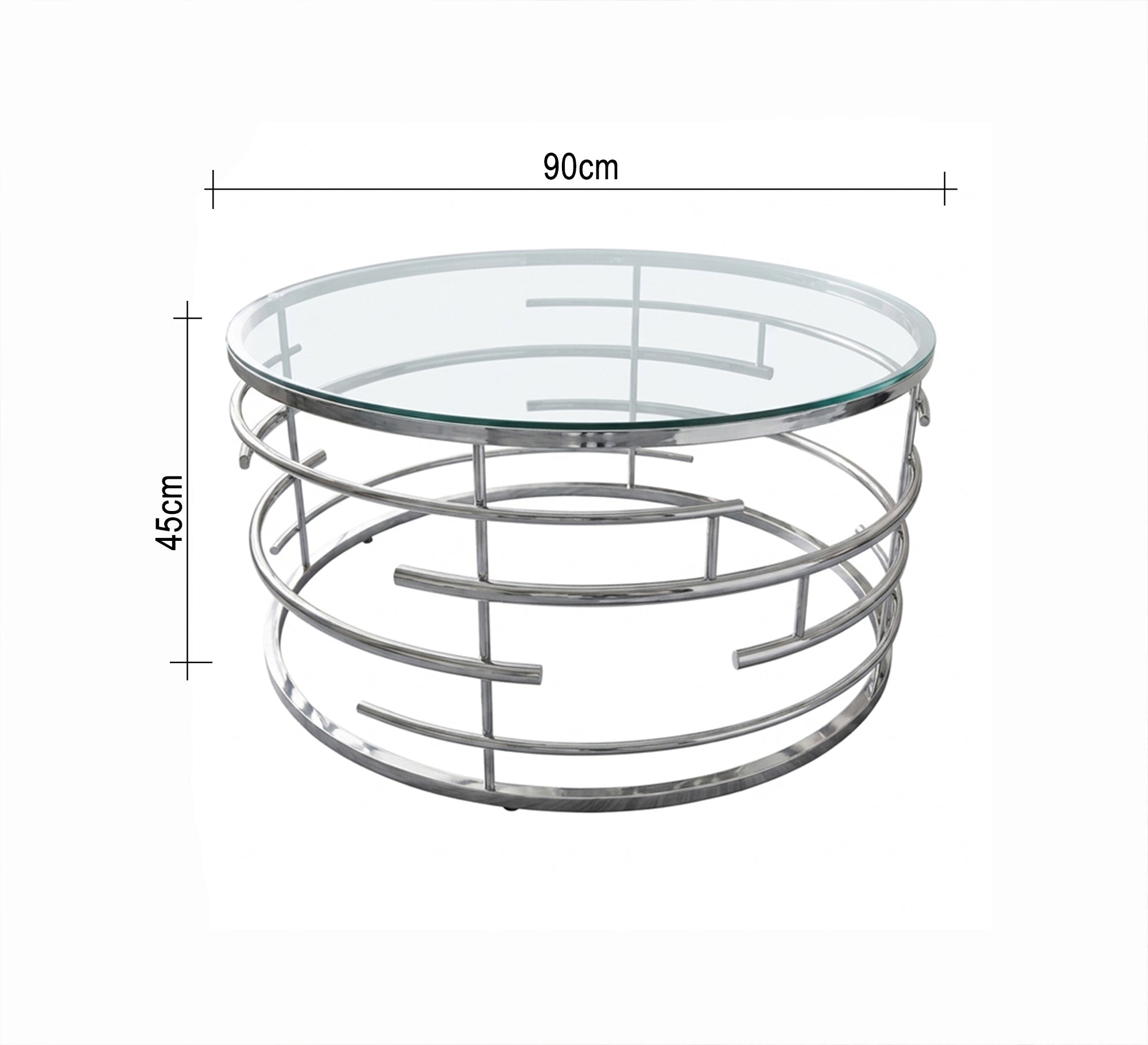Circular table with transparent glass - Vitrine Furniture - Coffee Tables