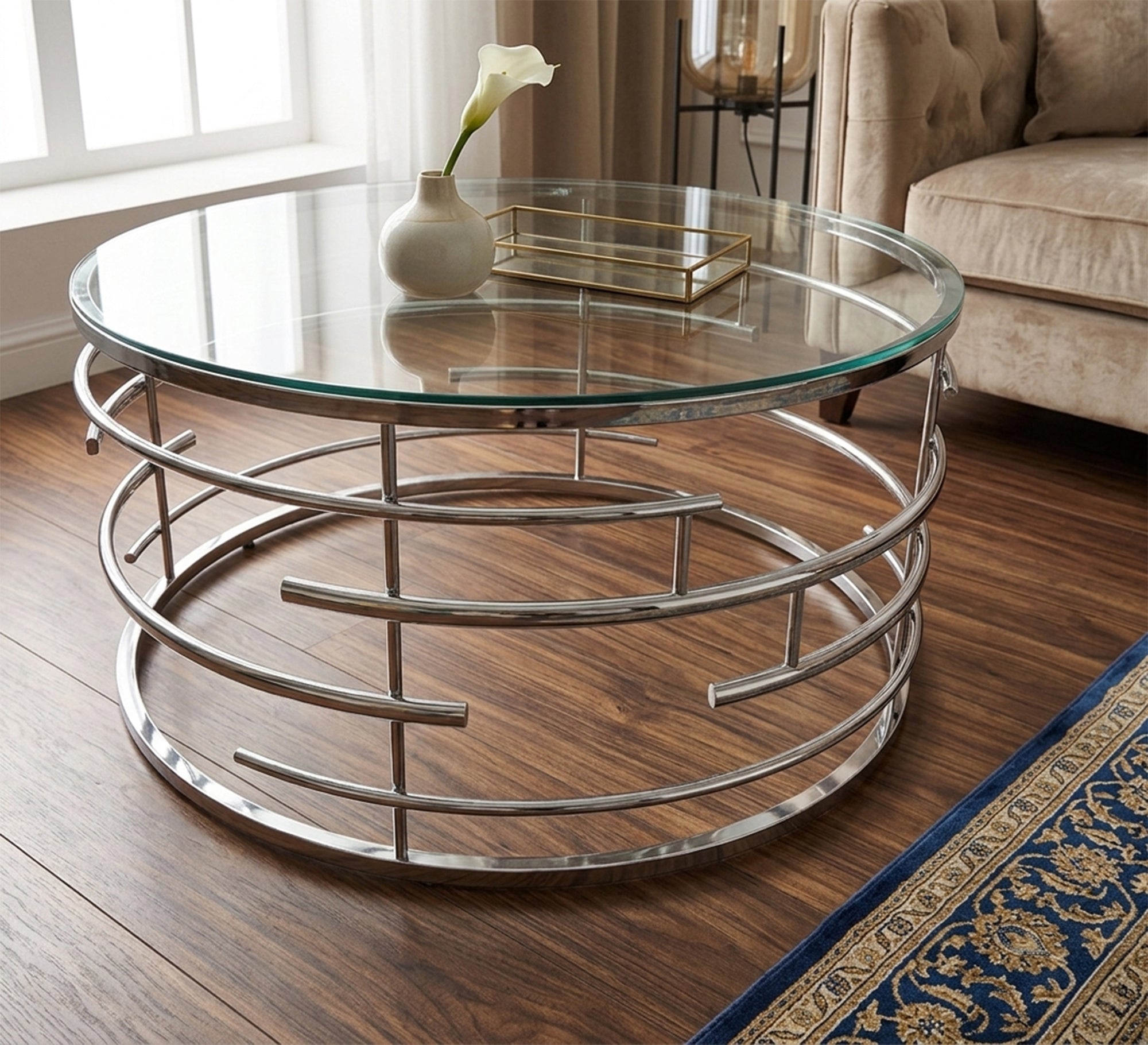 Circular table with transparent glass - Vitrine Furniture - Coffee Tables