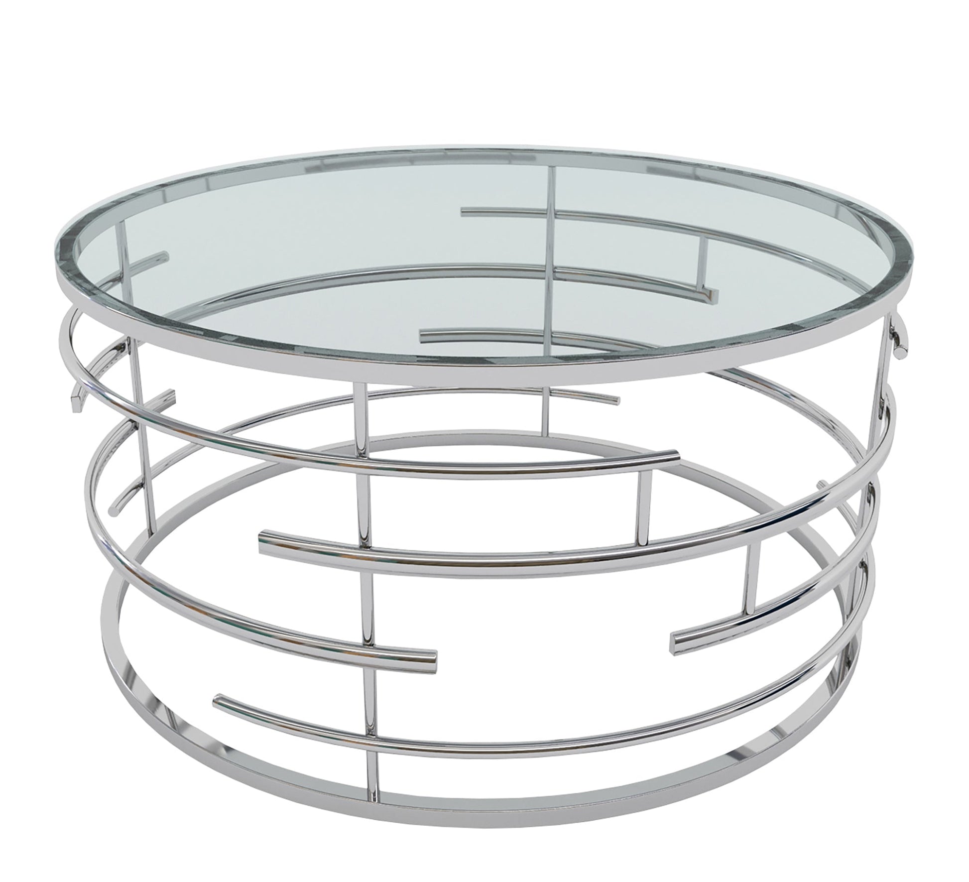 Circular table with transparent glass - Vitrine Furniture - Furniture