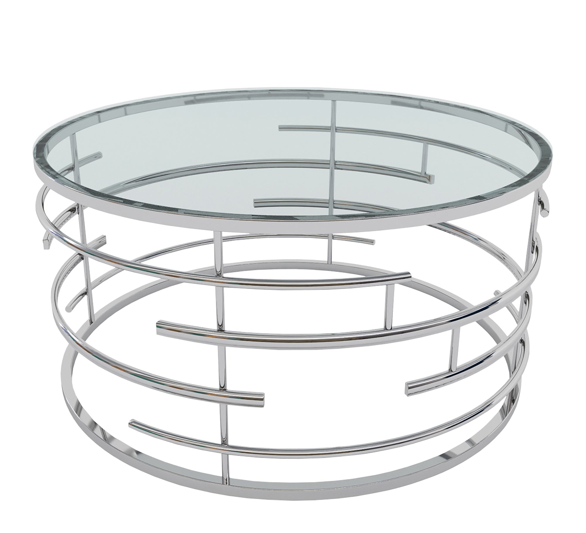 Circular table with transparent glass - Vitrine Furniture - Furniture