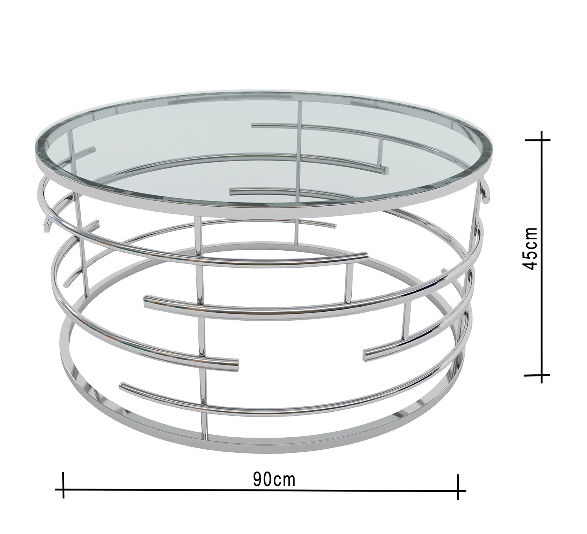 Circular table with transparent glass - Vitrine Furniture - Furniture