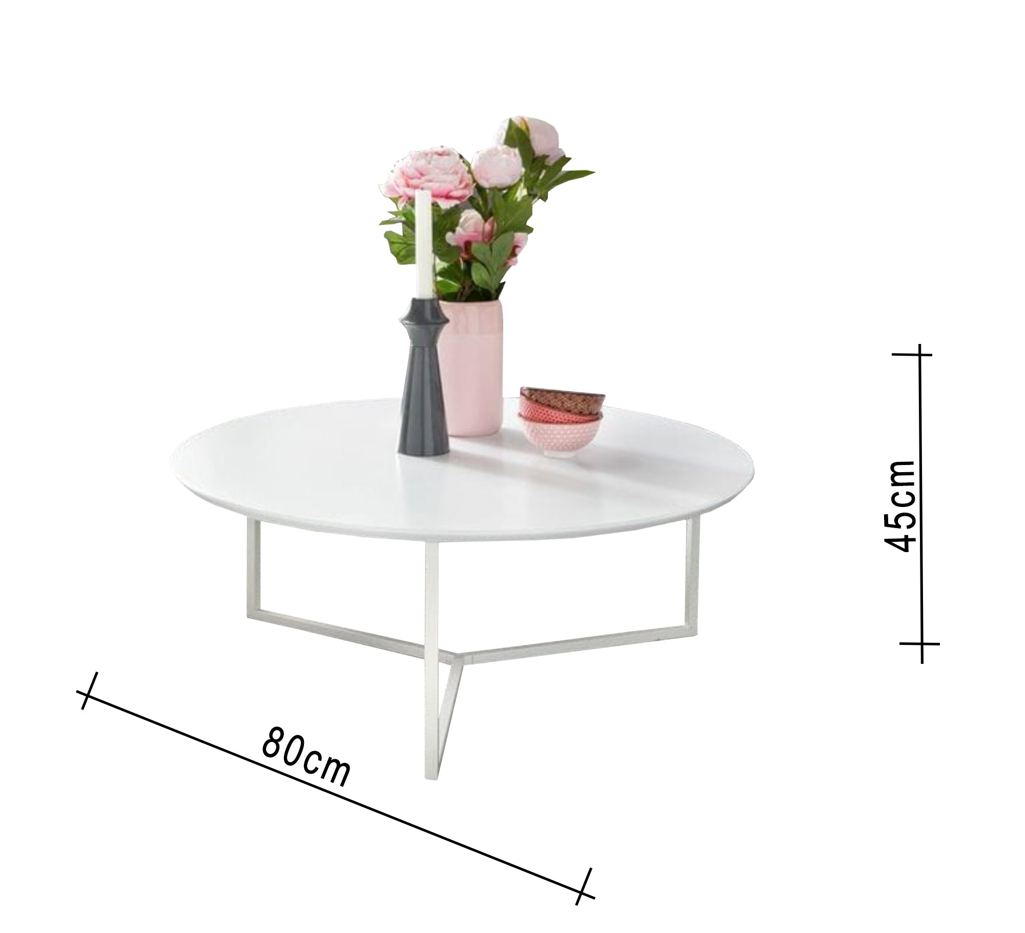 Circular table with white frame - Vitrine Furniture - Furniture