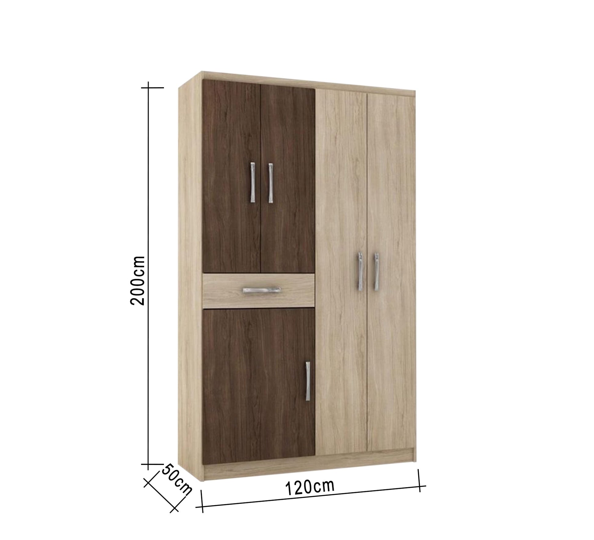 Classic Beige - Brown Wooden Wardrobe: Elegant Storage - Vitrine Furniture - Furniture