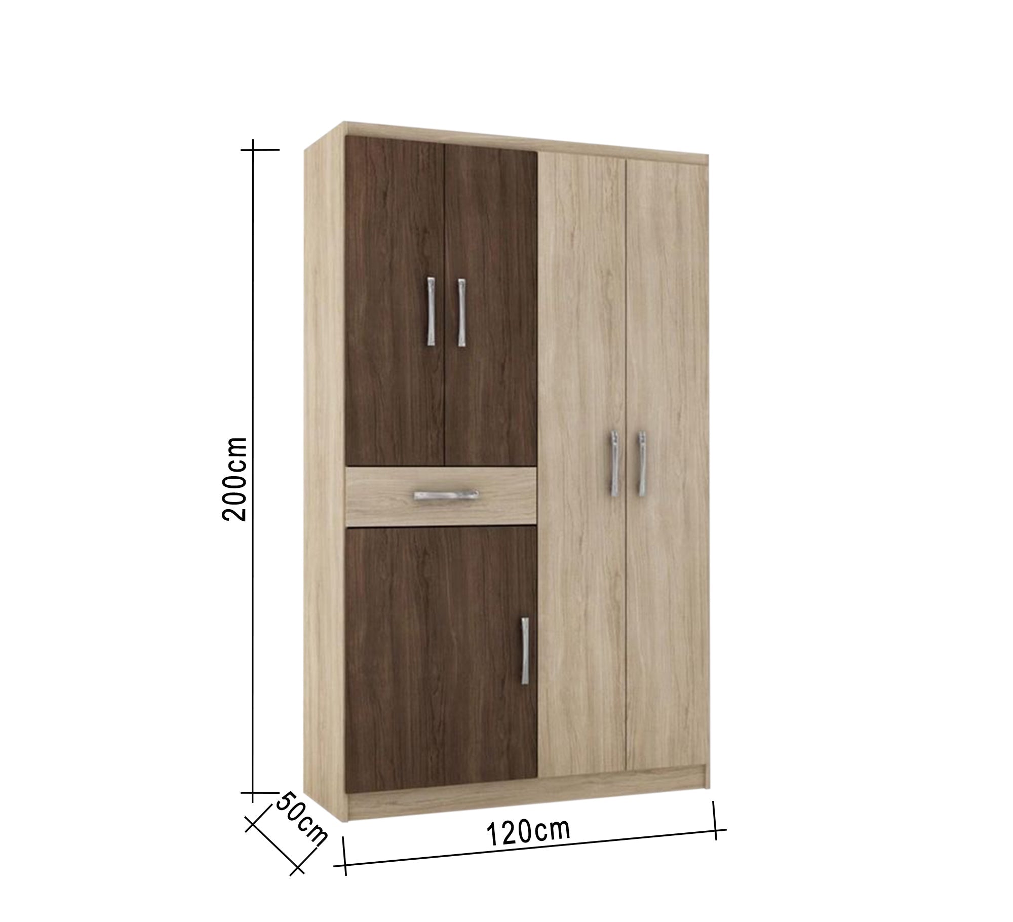 Classic Beige - Brown Wooden Wardrobe: Elegant Storage - Vitrine Furniture - Furniture