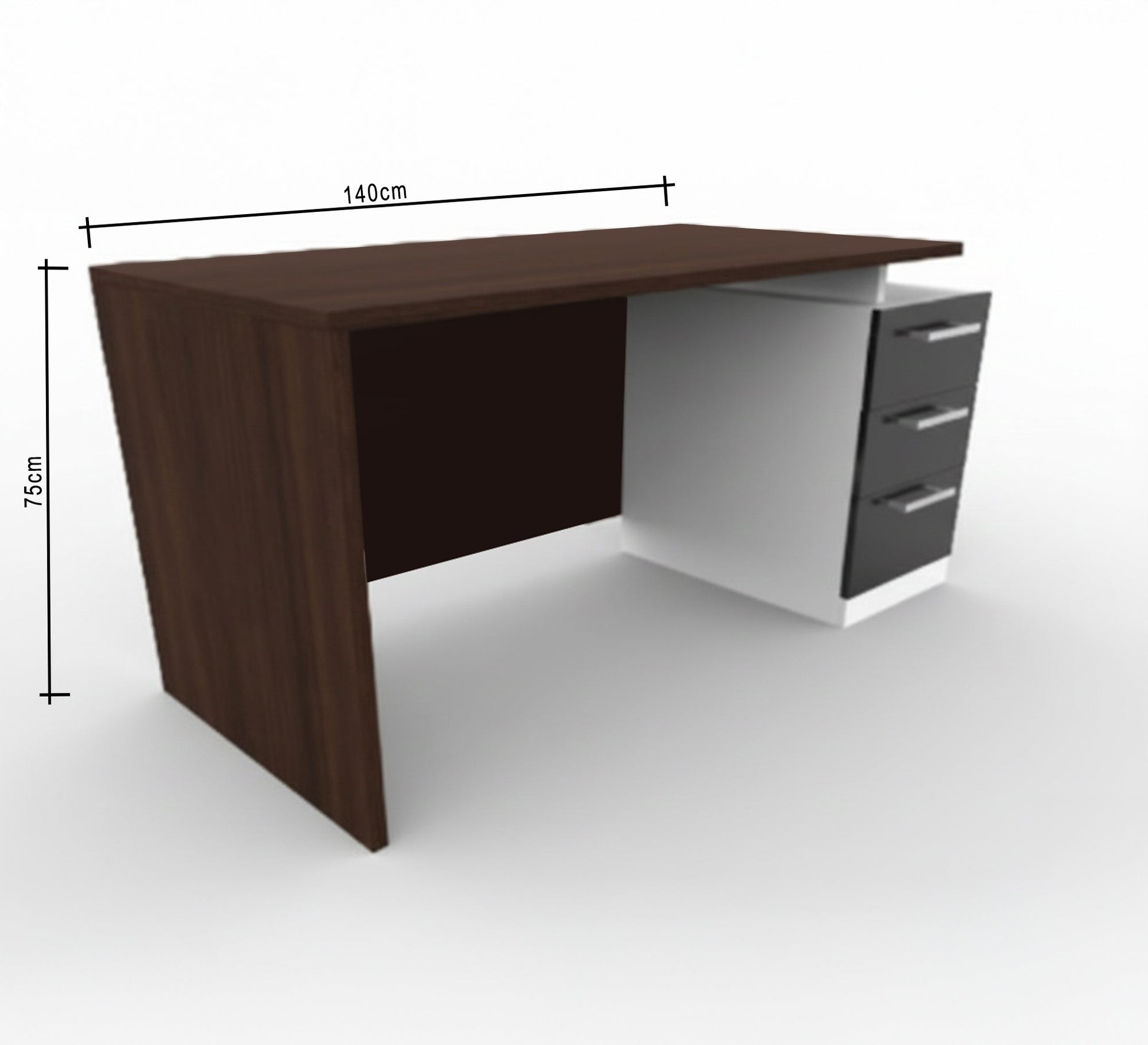 Classic brown desk with side drawer unit - Vitrine Furniture - Furniture