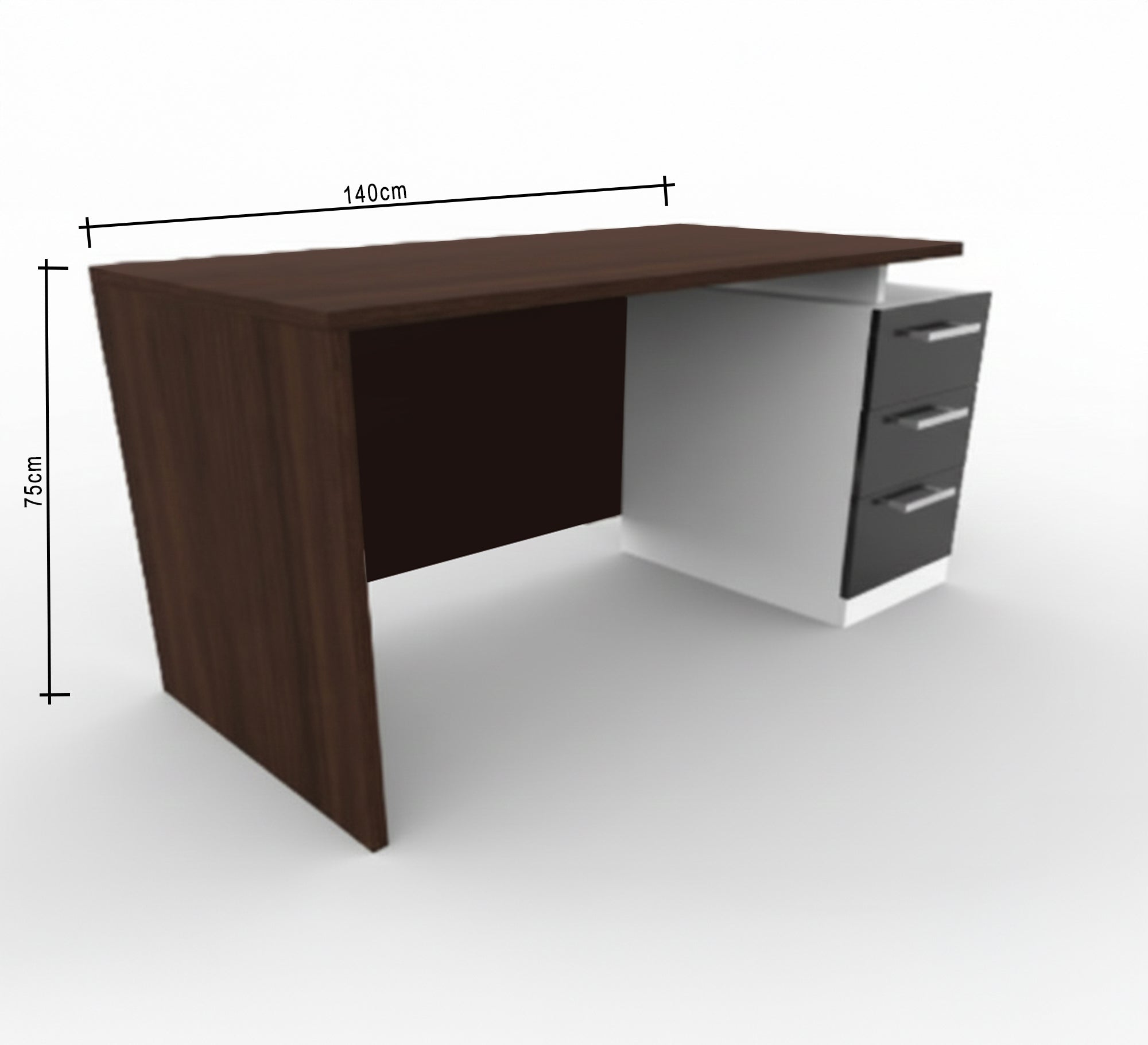 Classic brown desk with side drawer unit - Vitrine Furniture - Furniture