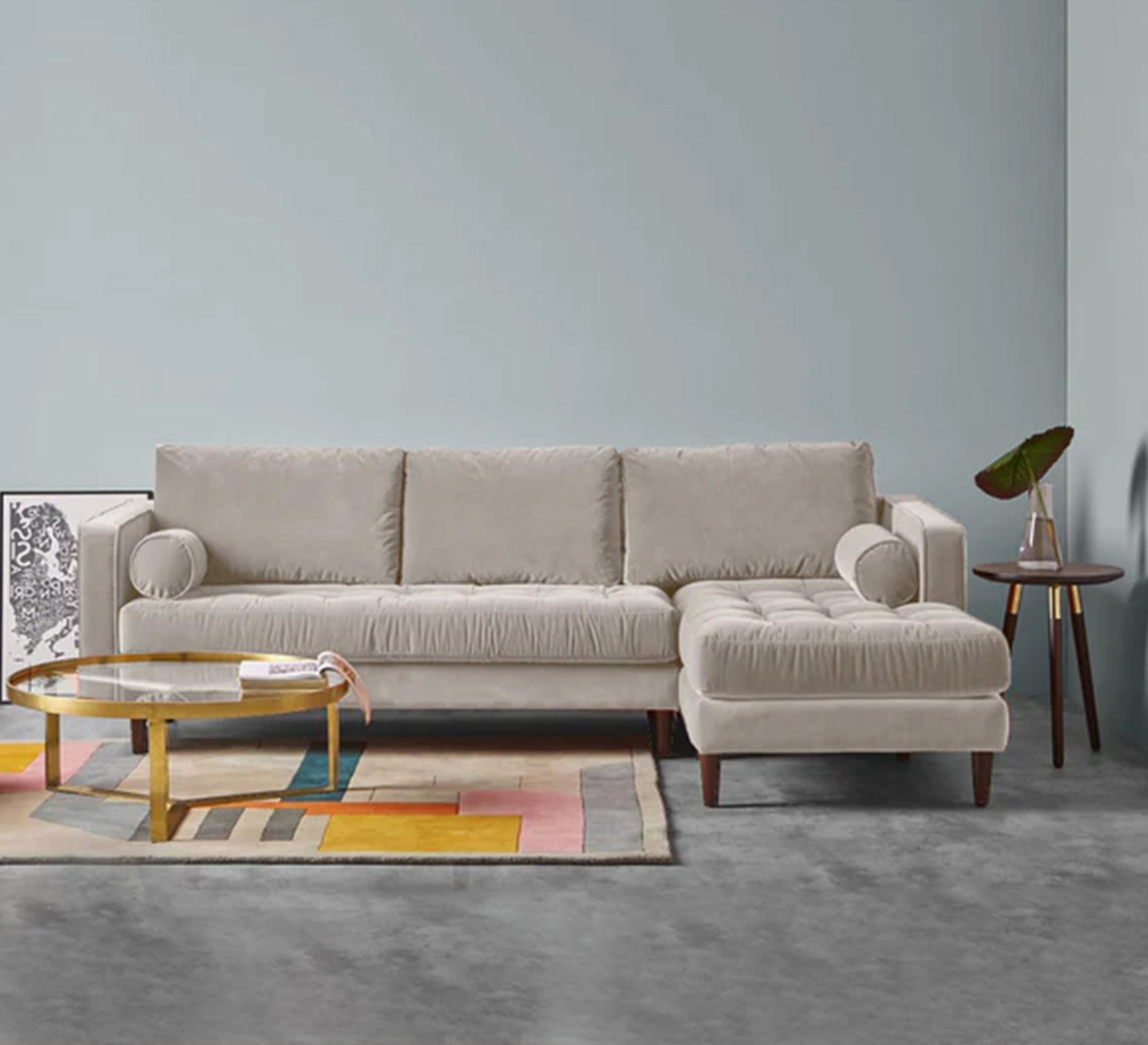 Classic carved legs living room corner - Vitrine Furniture - Furniture