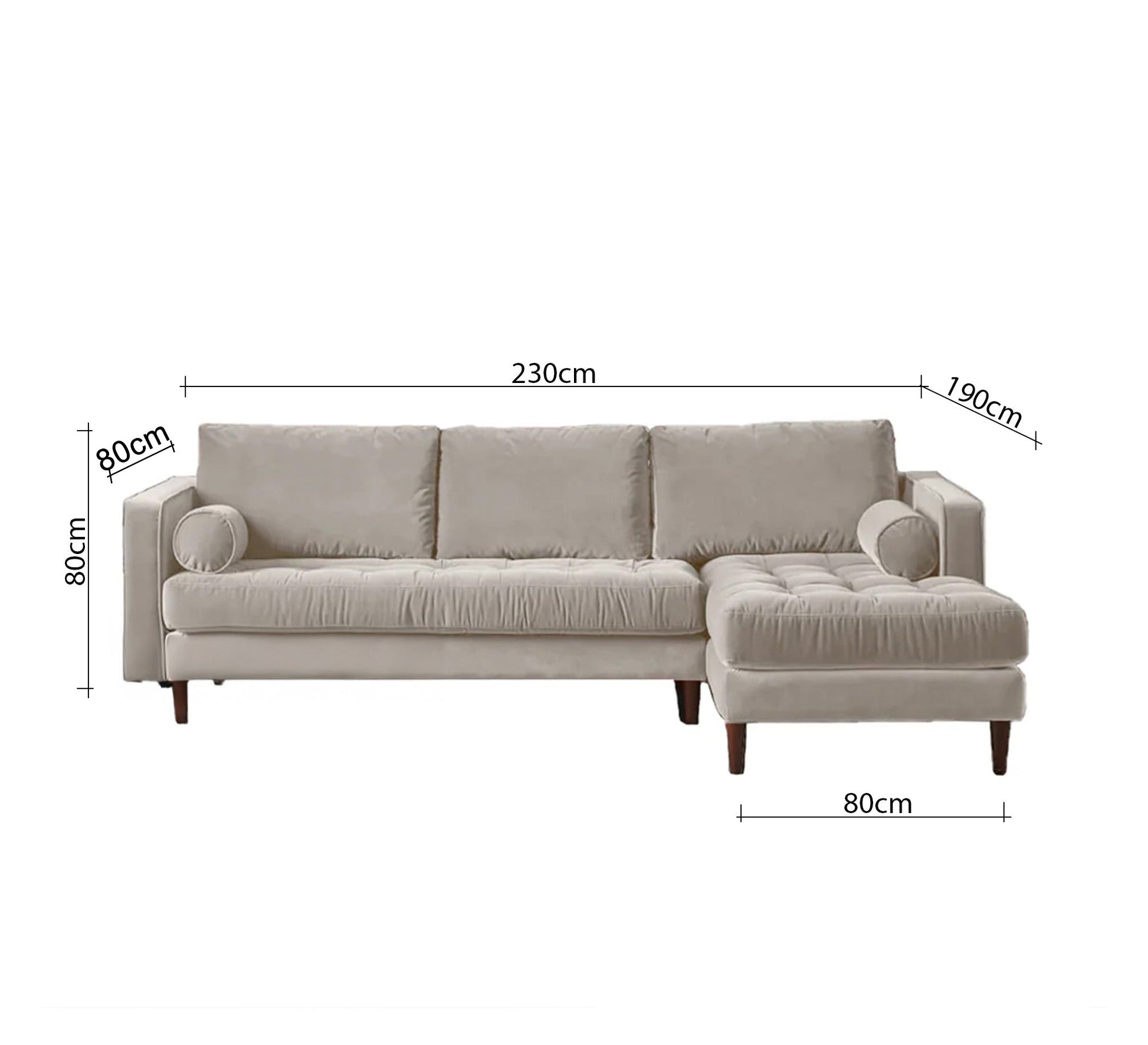 Classic carved legs living room corner - Vitrine Furniture - L-shape sofa set