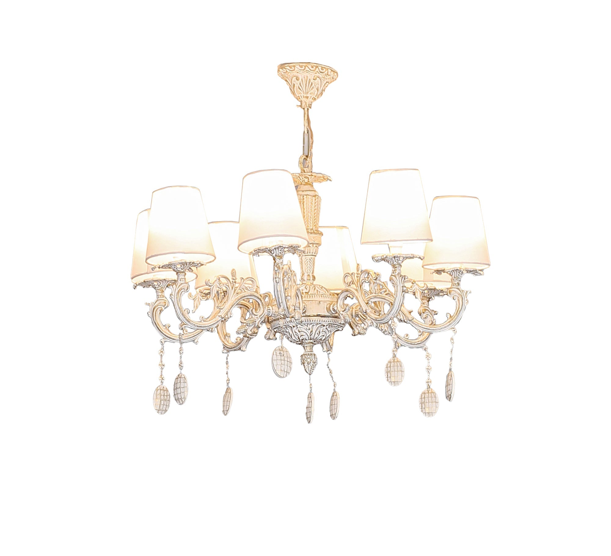 Classic chandelier with ivory and crystal touch - Vitrine Furniture - Lighting