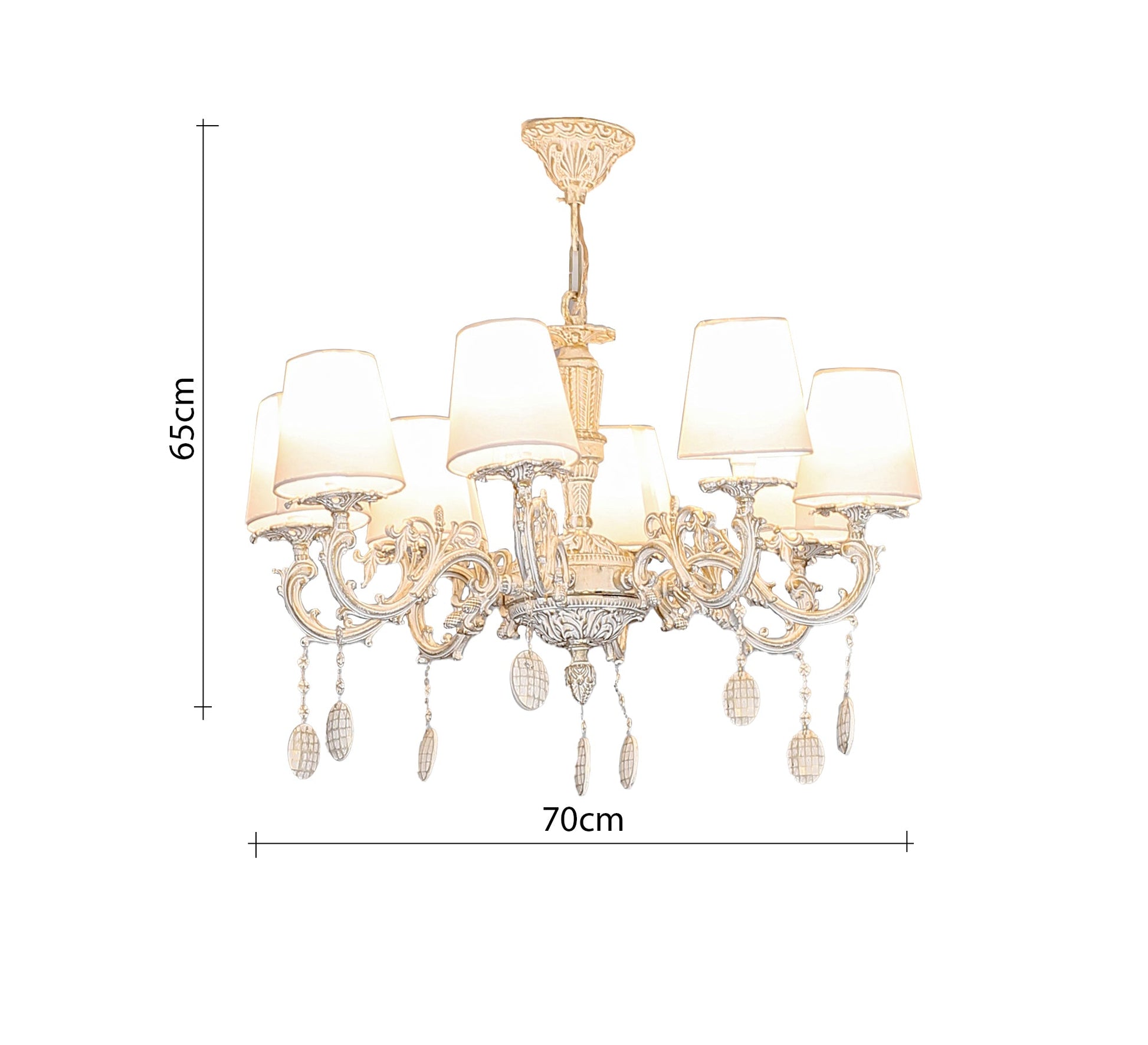 Classic chandelier with ivory and crystal touch - Vitrine Furniture - Lighting