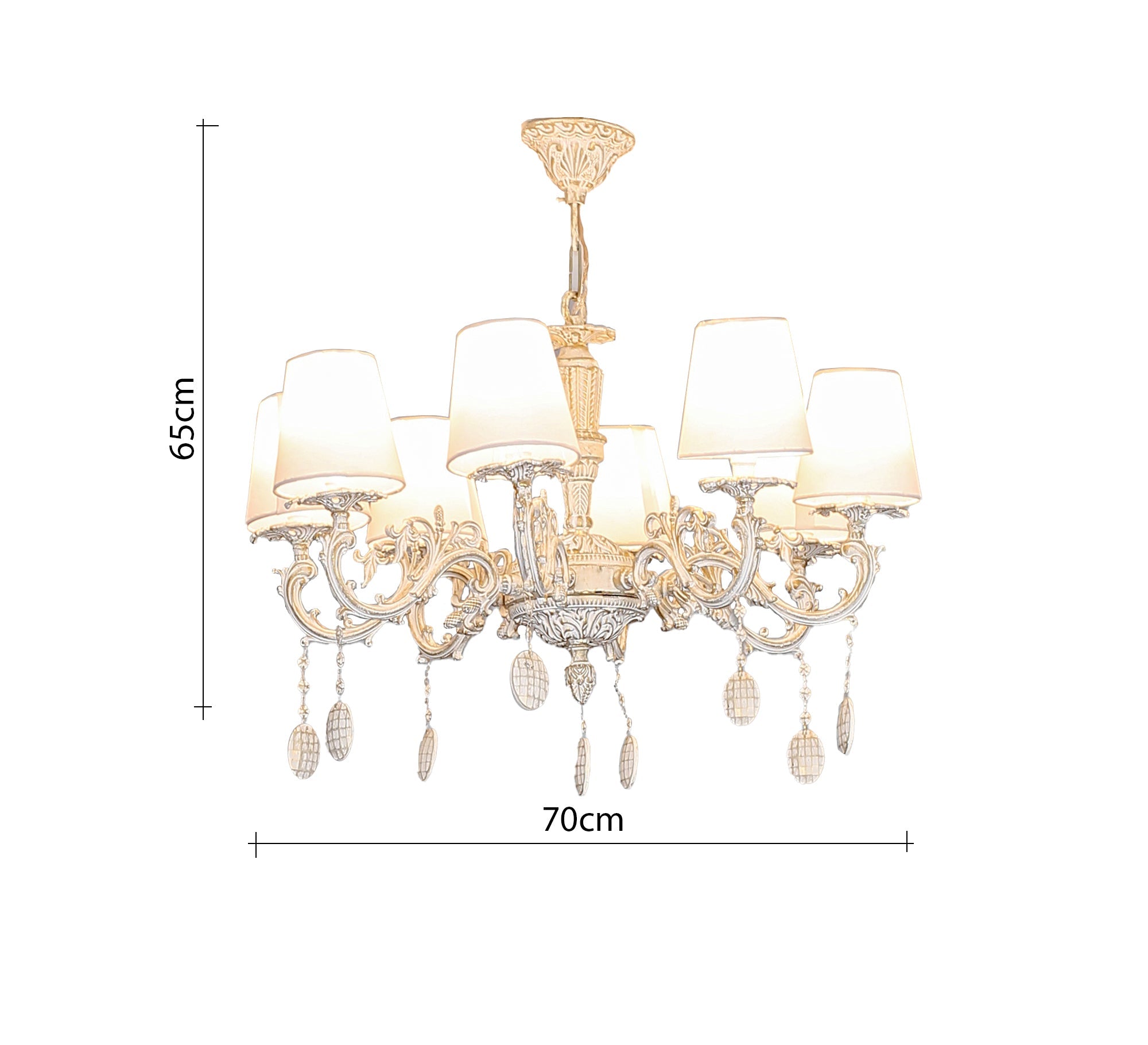 Classic chandelier with ivory and crystal touch - Vitrine Furniture - Lighting