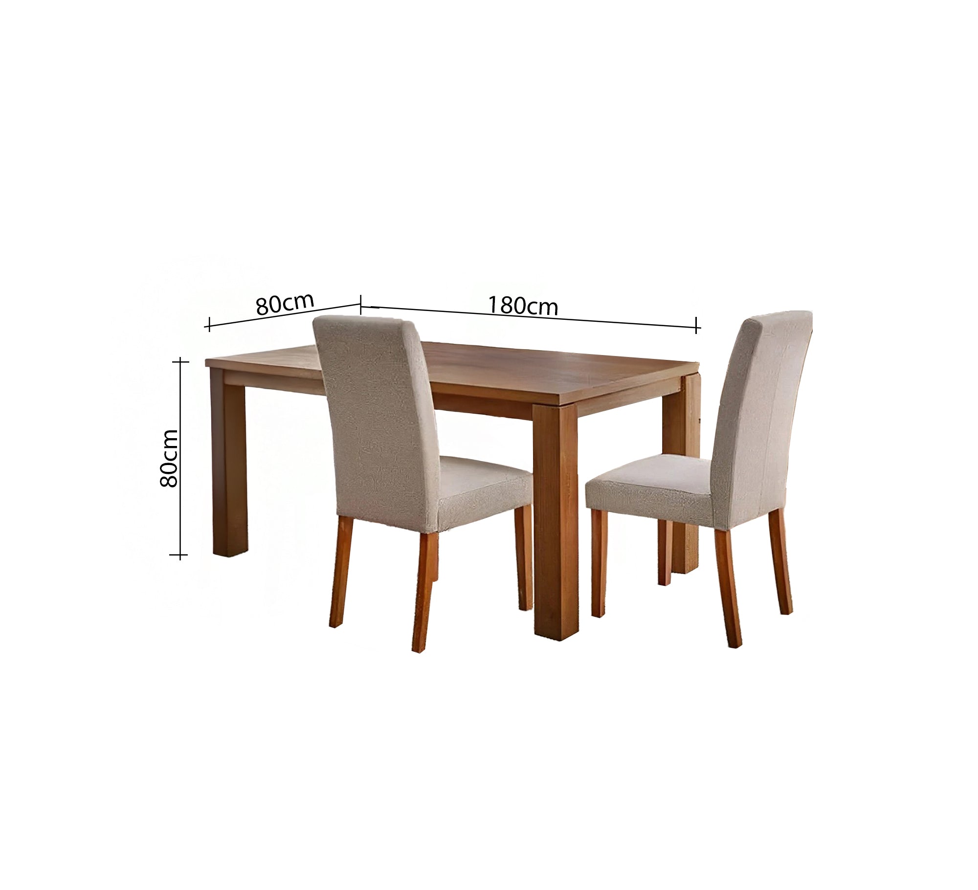 Classic dining set with natural wood and comfortable upholstery - Vitrine Furniture - Furniture