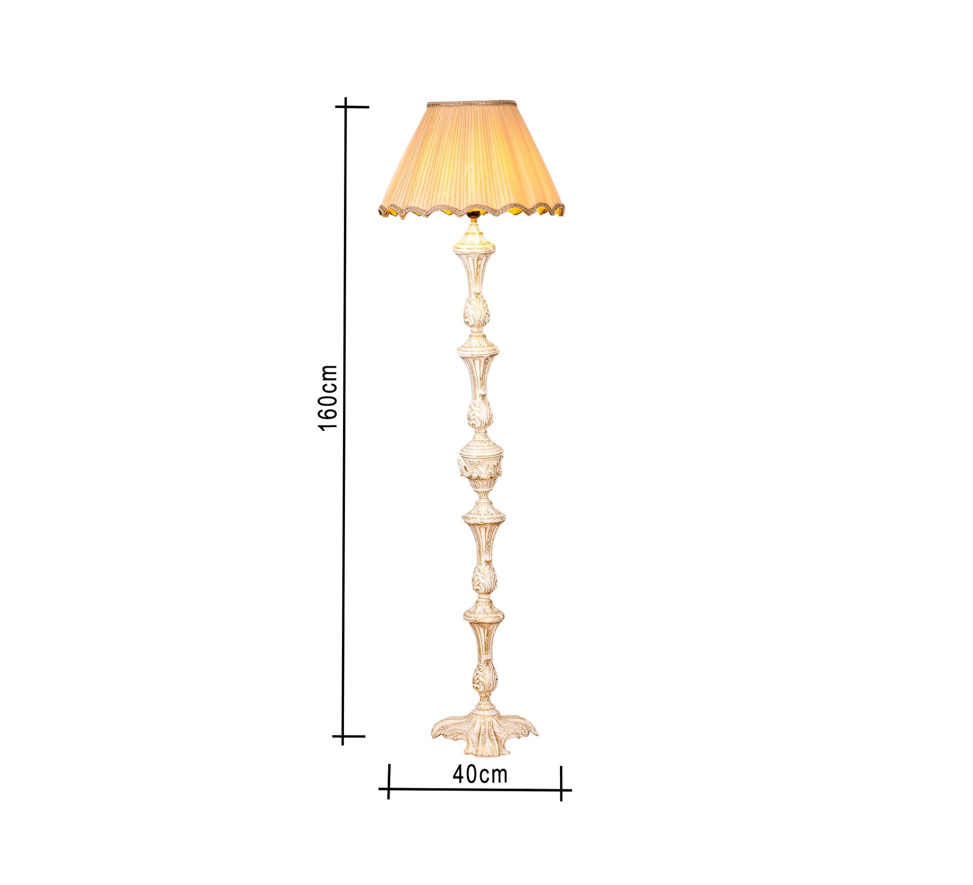 Classic floor lamp with carved base - Vitrine Furniture - Lighting