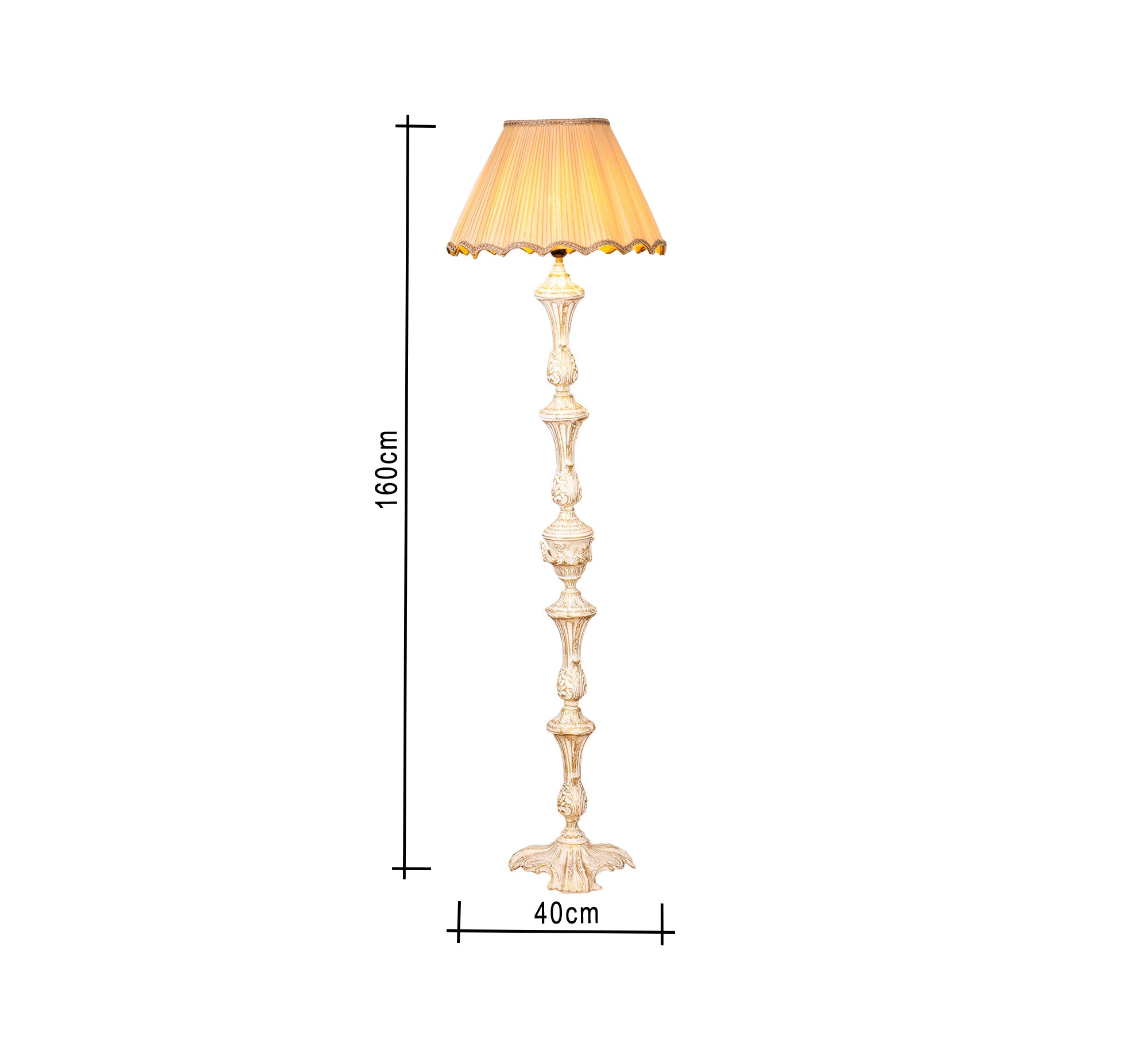 Classic floor lamp with carved base - Vitrine Furniture - Lighting